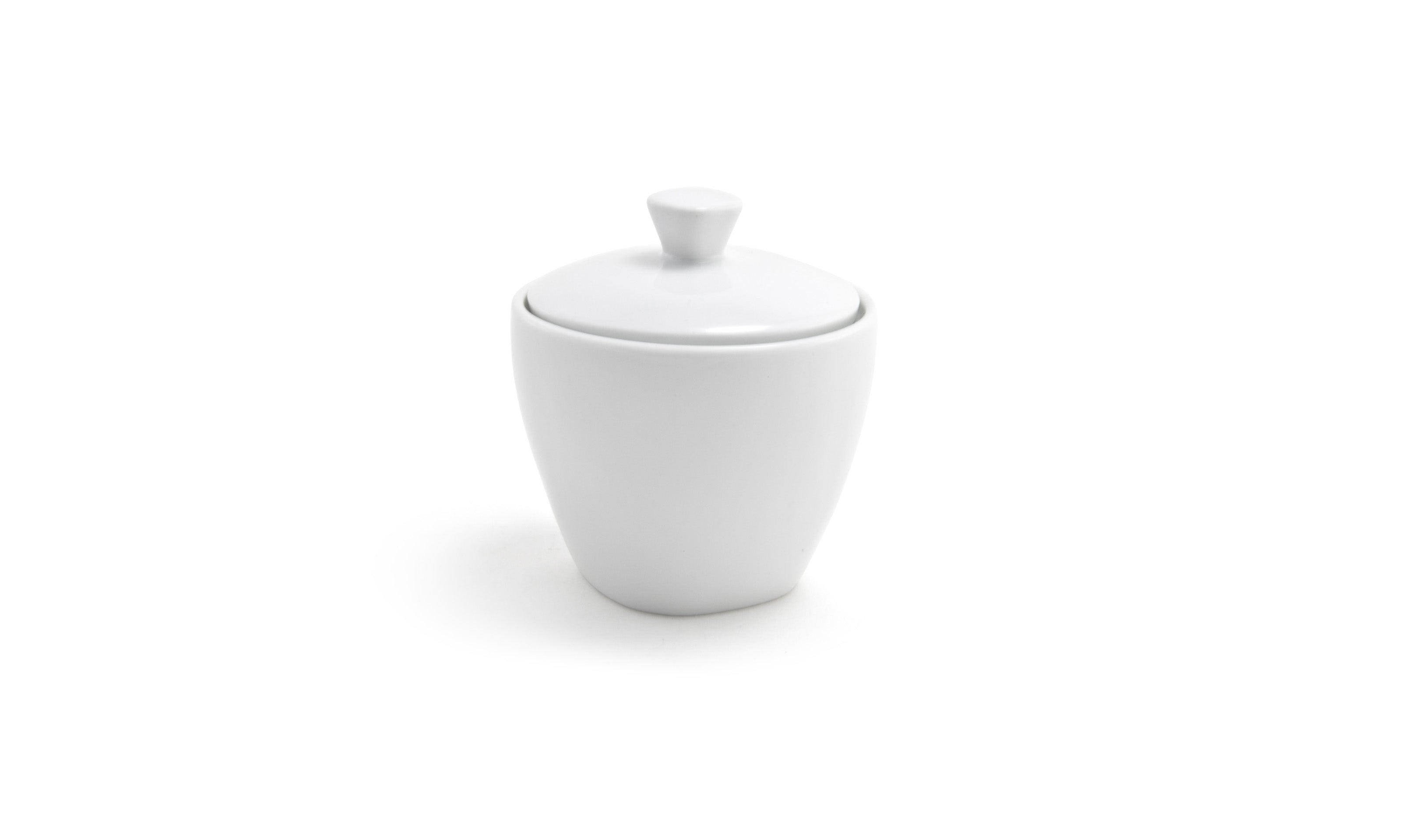 FOH Porcelain Modern White 8 oz Sugar Pot - Set of 12 - Perfect for Tea, Coffee & Dessert Serving - Elegant Tableware for Restaurants, Cafes & Home Use
