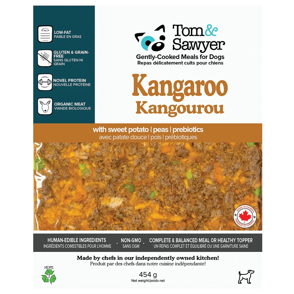 Tom&Sawyer Premium Kangaroo Dog Food - 100% Natural, Grain-Free (454g / 2 Cups) - High-Protein Treat for Active Dogs, Training Rewards & Meal Topper