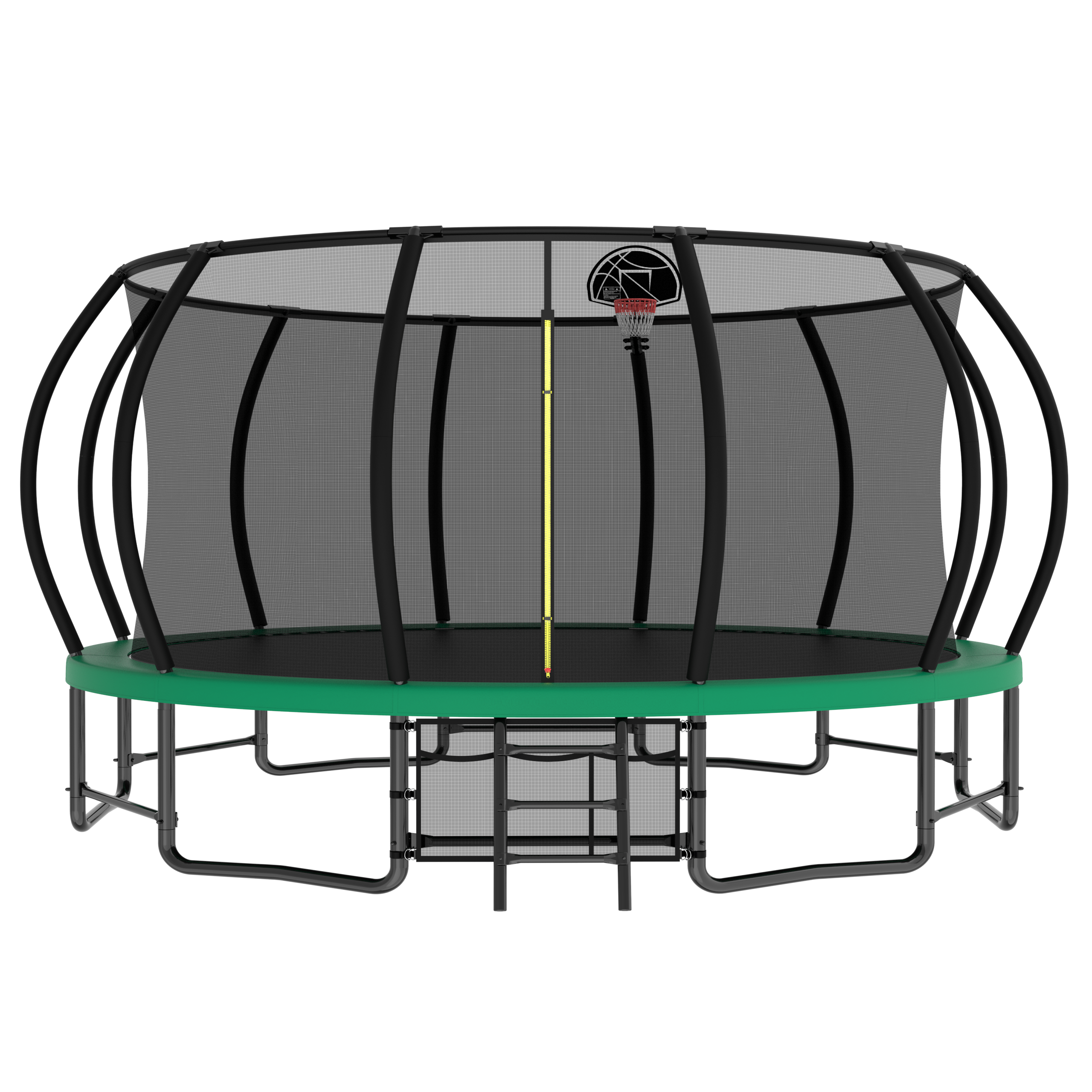 16FT Heavy Duty Outdoor Trampoline for Kids & Adults - ASTM Approved Pumpkin Shape with Anti-Rust Coating & Curved Poles | Perfect for Backyard Fun, Exercise, and Family Bonding