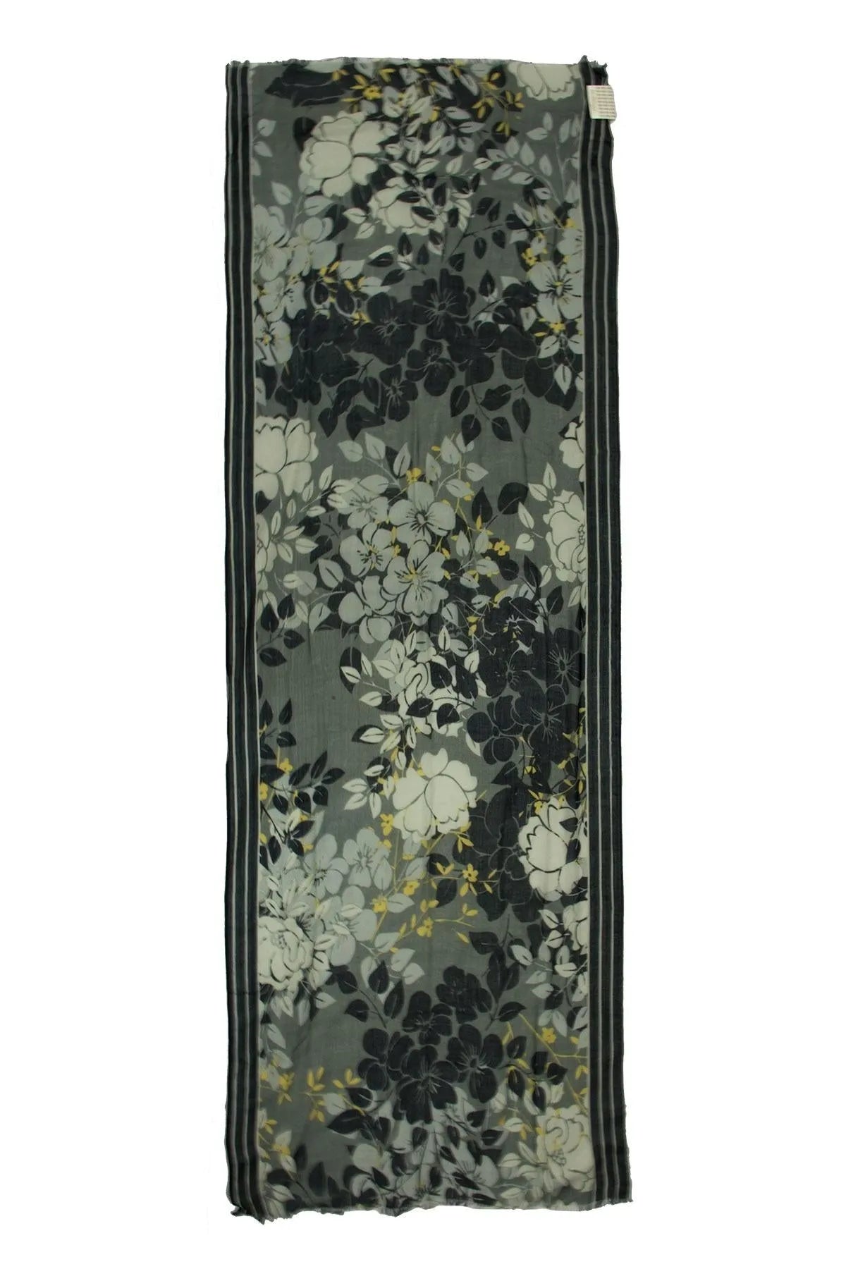 Floral Dark Green Scarf - Soft Lightweight Womens Fashion Accessory for Fall Winter Outfits, Office Wear and Special Occasions