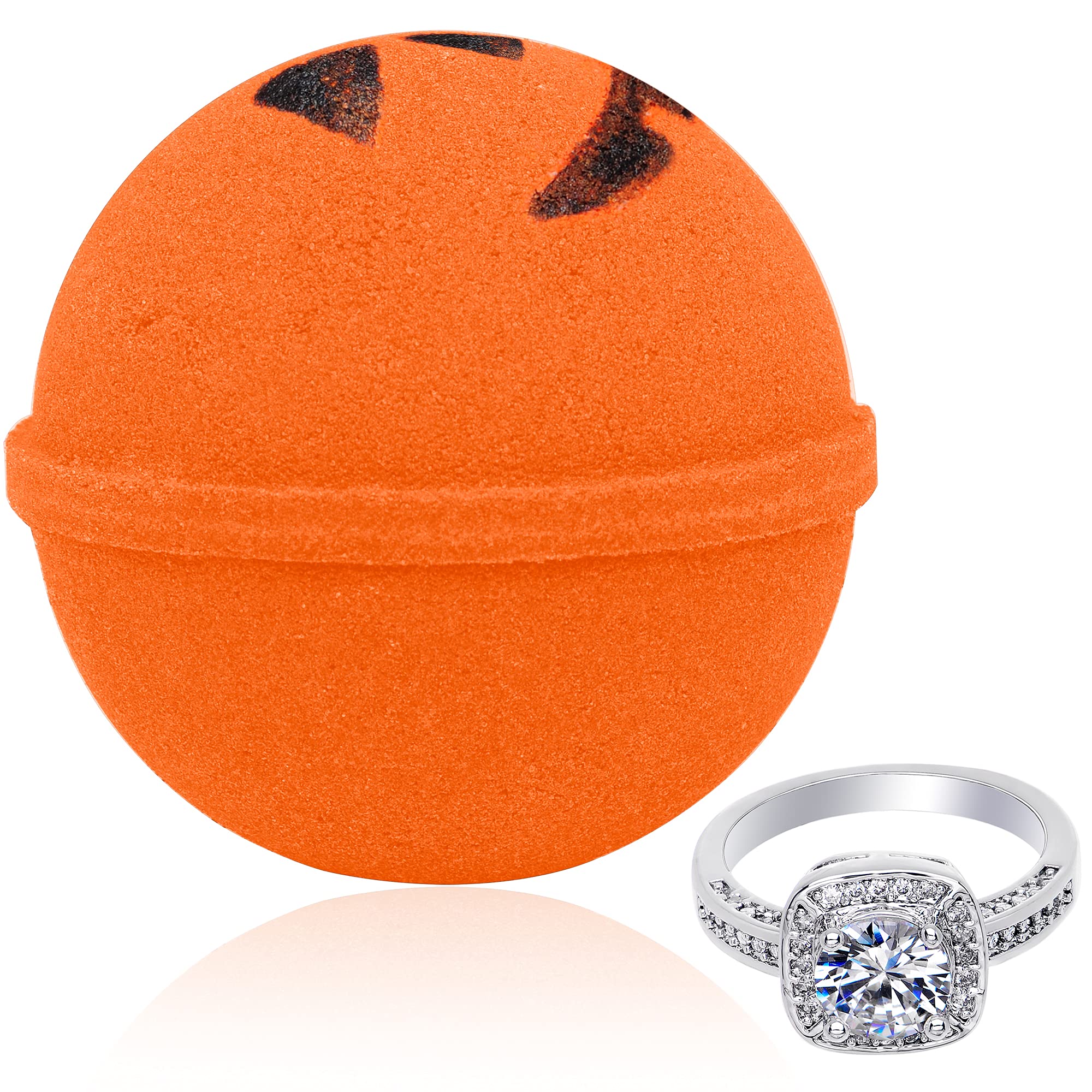 Jackpot Candles Bath Bomb with Size 6 Ring Inside - Extra Large 10oz Halloween Jack O'Lantern Scented Bath Soak - Made in USA - Perfect for Relaxing Baths, Spa Nights & Gift Giving