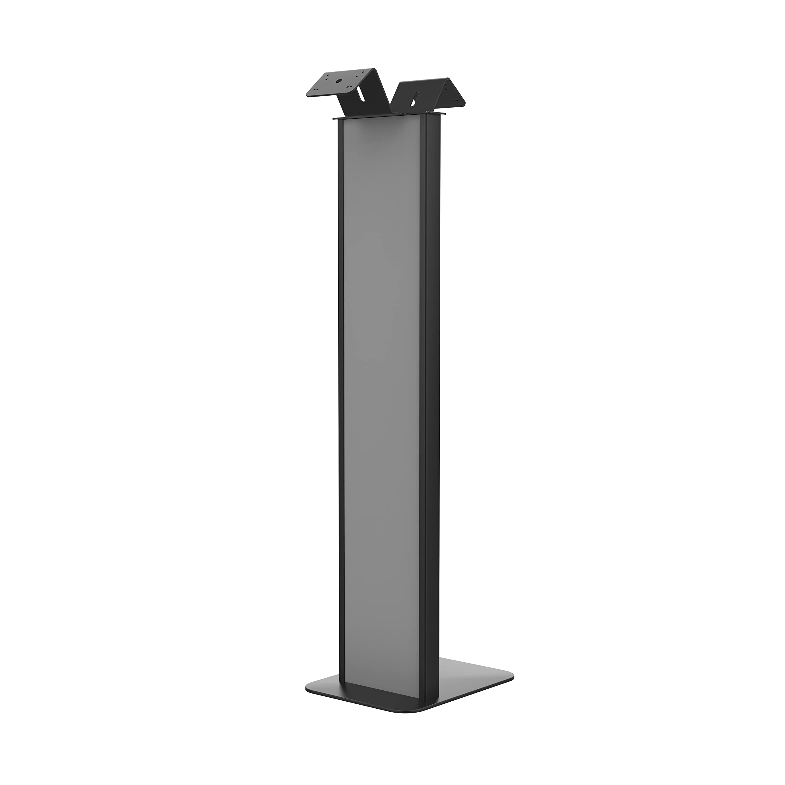 Heavy-Duty Dual Floor Stand Kiosk - VESA Compatible Adjustable Monitor Stand with Cable Management System, Scratch-Resistant Base & Support Brackets - Silver (ADD-PARAFSV2) - Perfect for Retail Displays, Digital Signage & Interactive Kiosks