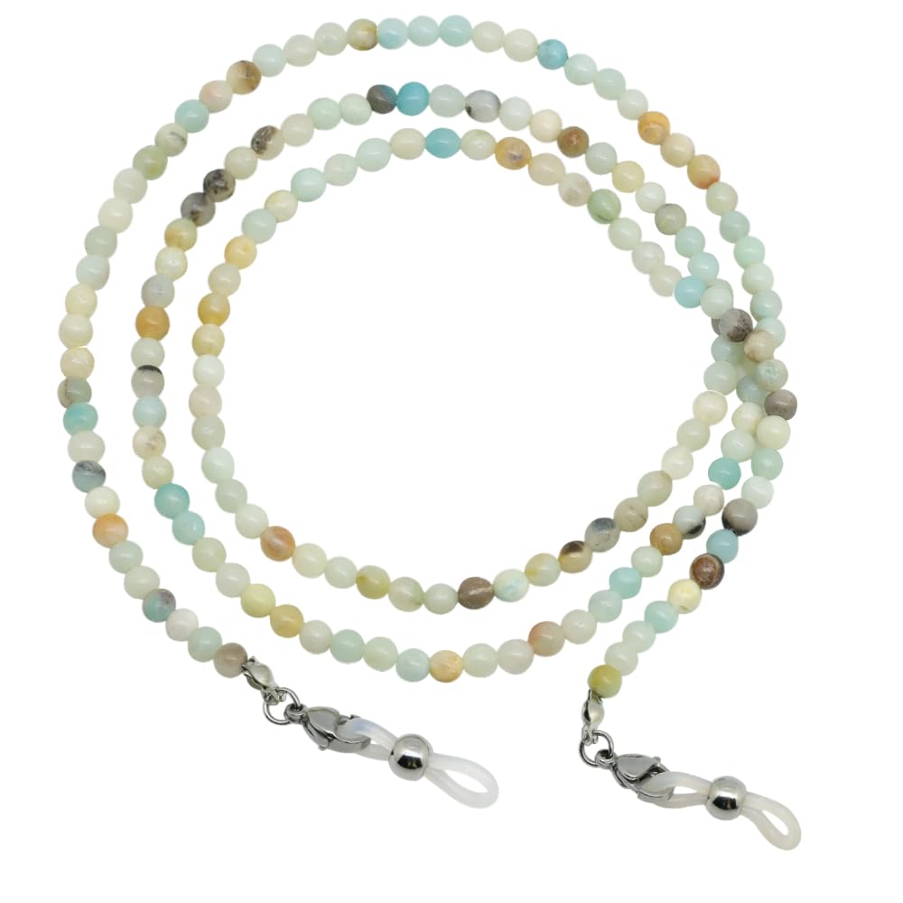 LuReen Stylish Eyeglasses Chain for Women - Natural Stone Beaded Glasses Strap, Adjustable Sunglasses Lanyard Necklace (Perfect for Reading, Driving, Fashion Accessory & Eyewear Security)