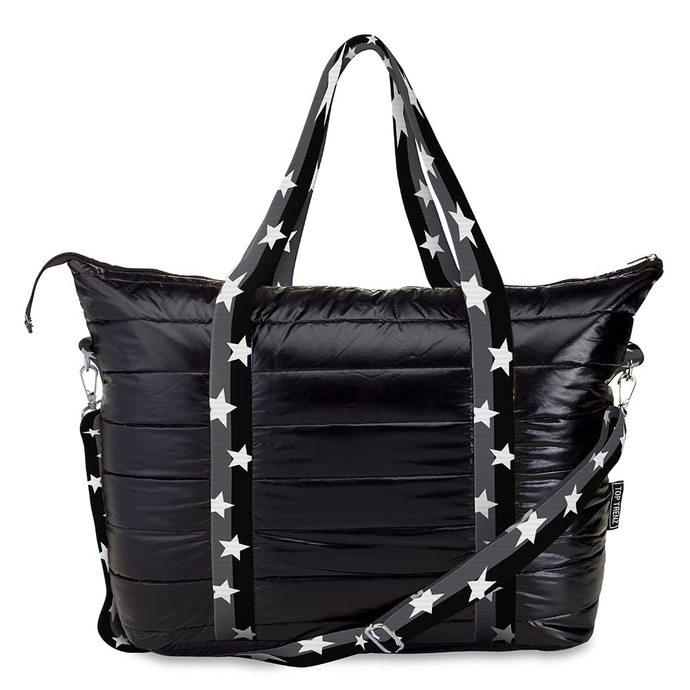 TOP TRENZ Puffer Tote Bag - Stylish Weekender Bag for Women | Large Capacity Travel Overnight Bag for Work, School & Gym | Perfect for Weekend Getaways, Business Trips & Daily Commute