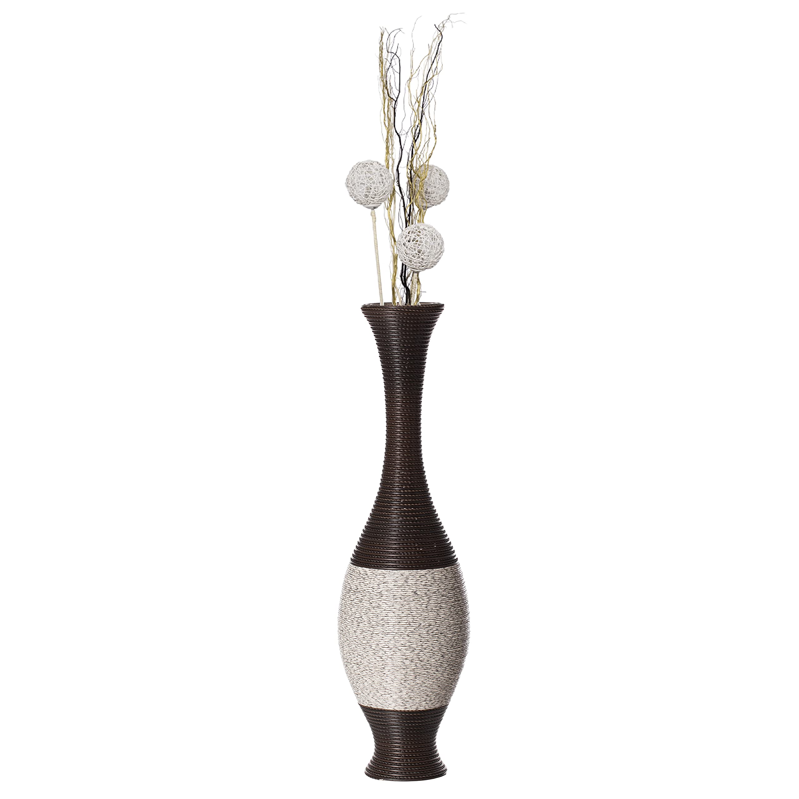 41-Inch Tall Brown Decorative Floor Vase - Large PVC Flower Holder for Living Room, Dining Room, Entryway or Hallway - Perfect for Home Decor, Wedding Centerpieces & Interior Design Accents