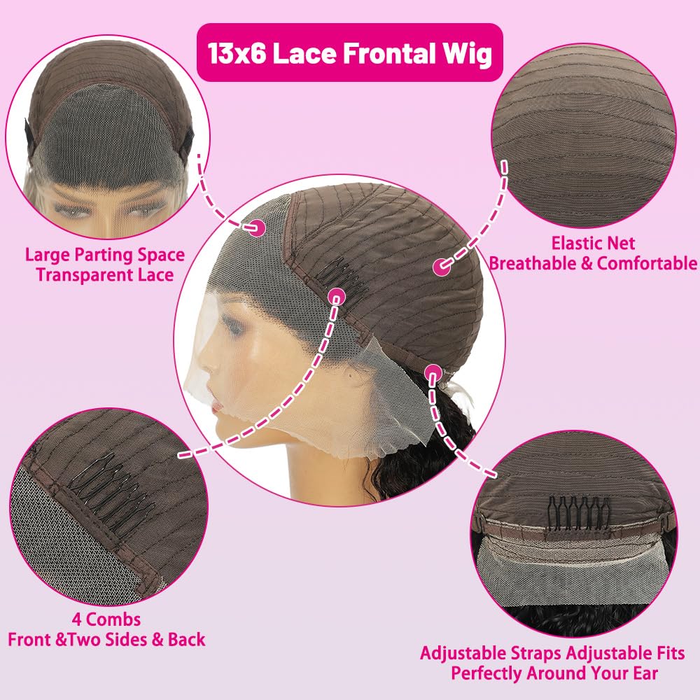 99J Burgundy Lace Front Wigs Human Hair - 13x6 HD Lace Frontal Deep Wave Wig, Pre-Plucked 200% Density Wine Red Colored 26 Inch Glueless Wig with Baby Hair | Perfect for Cosplay, Daily Wear & Special Occasions