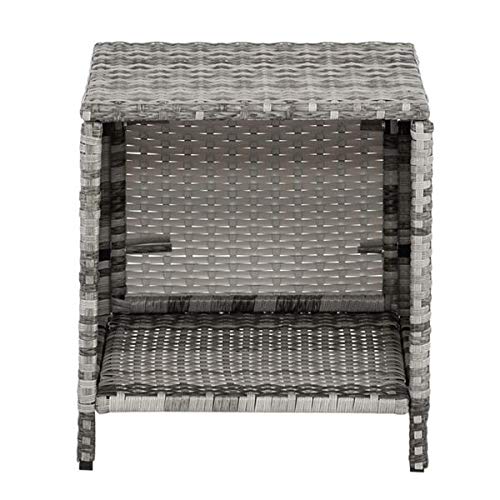 5-Piece Outdoor Rattan Wicker Patio Furniture Set - 2 Chairs, 2 Footstools & Coffee Table in Gray Gradient - Perfect for Backyard, Garden or Poolside Conversation Area