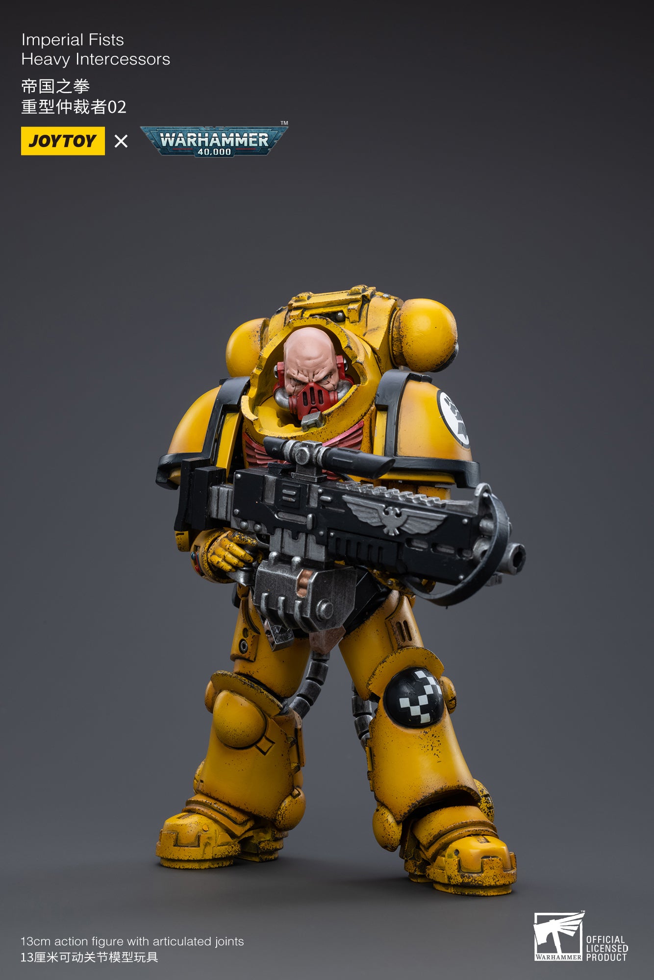 JOYTOY 1/18 Warhammer 40K Imperial Fists Heavy Intercessors Rogfried Pertanal Action Figure - Collectible Model for Warhammer Fans, Tabletop Gaming & Display