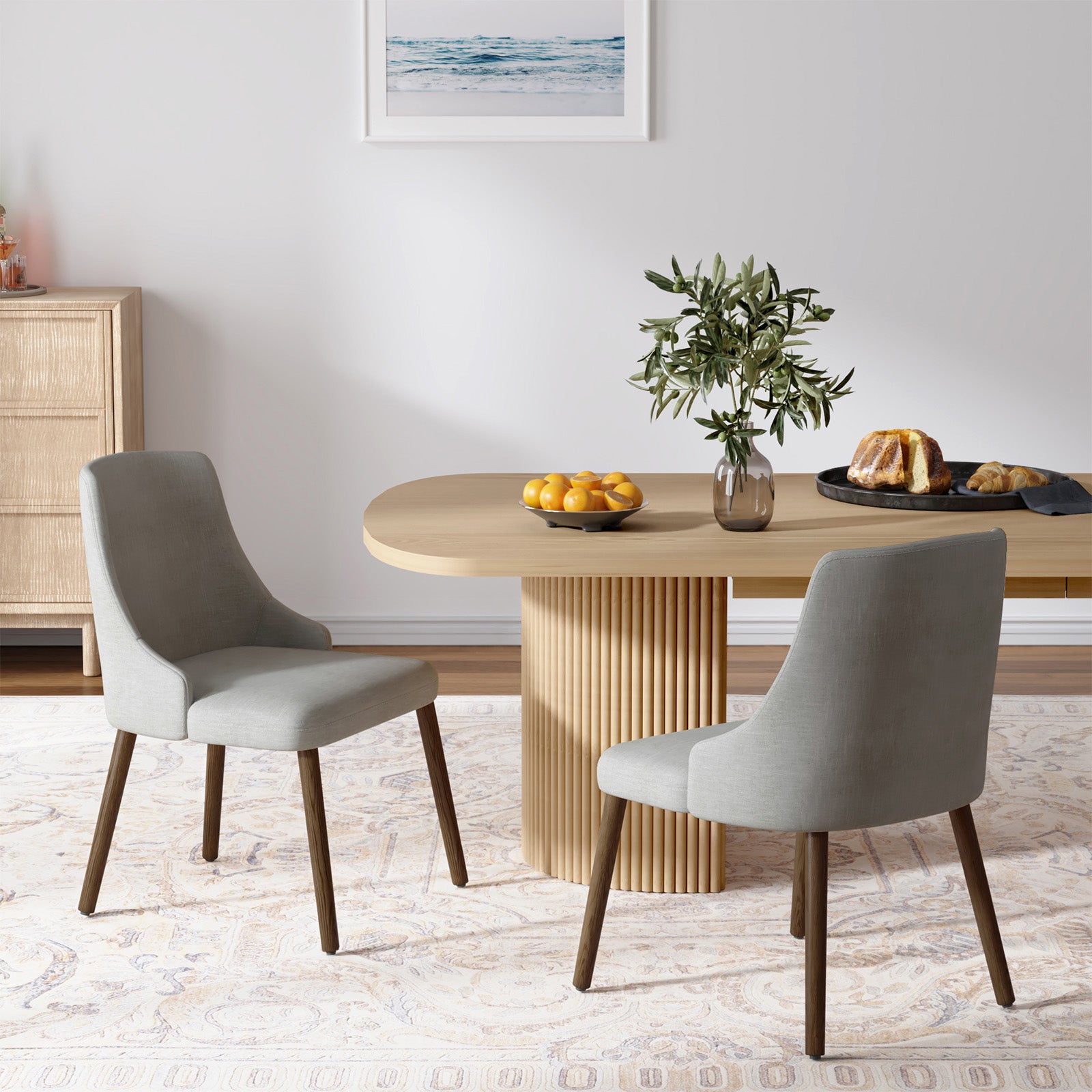 Andrea Modern Dining Chairs Set of 2 - Ergonomic Comfortable Kitchen Chairs for Home, Restaurant & Office - Versatile Design for Small Spaces & Contemporary Decor