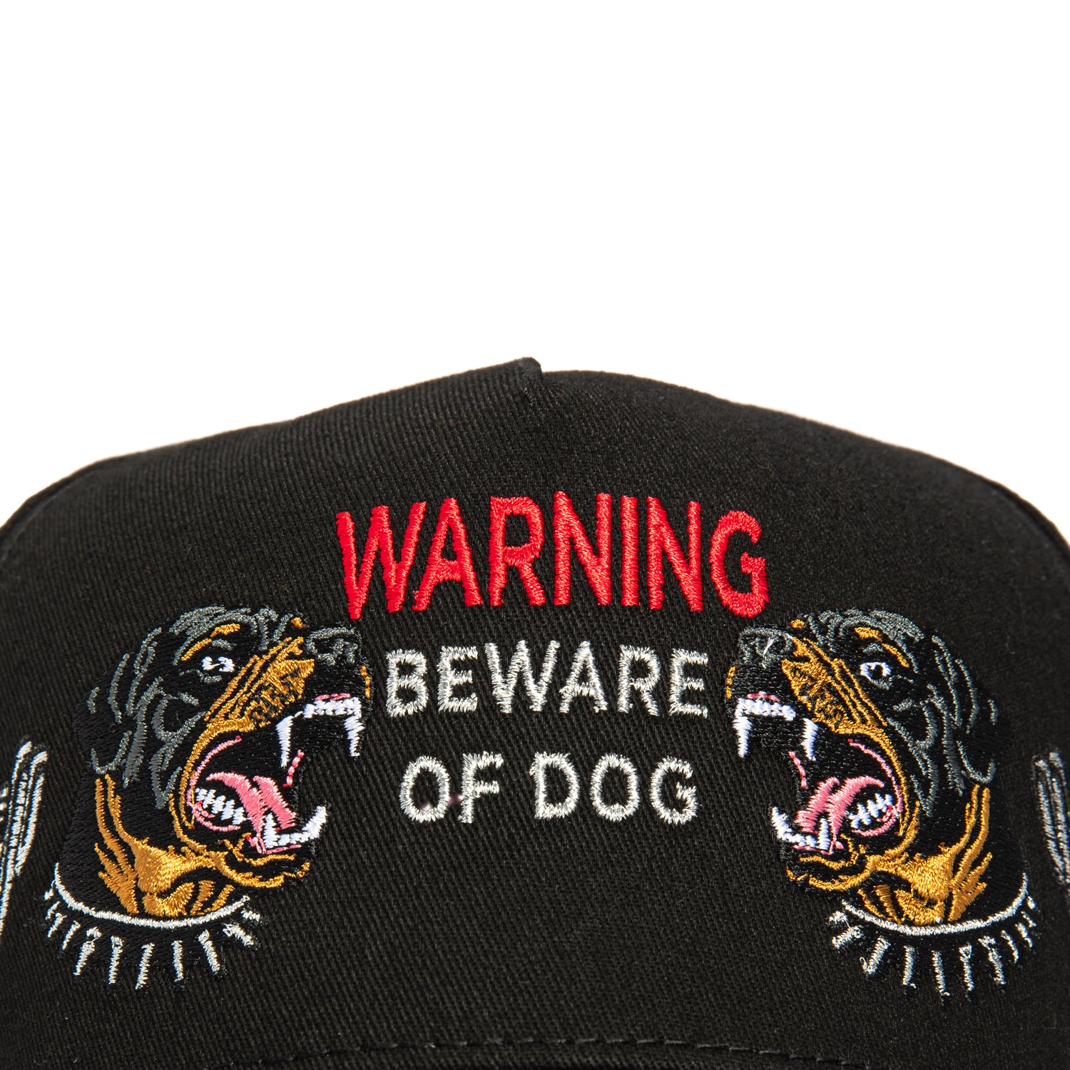 Field Grade Beware of Rotty Snapback Hat - Black | Adjustable Dad Hat for Men & Women | Perfect for Streetwear, Skateboarding & Outdoor Activities