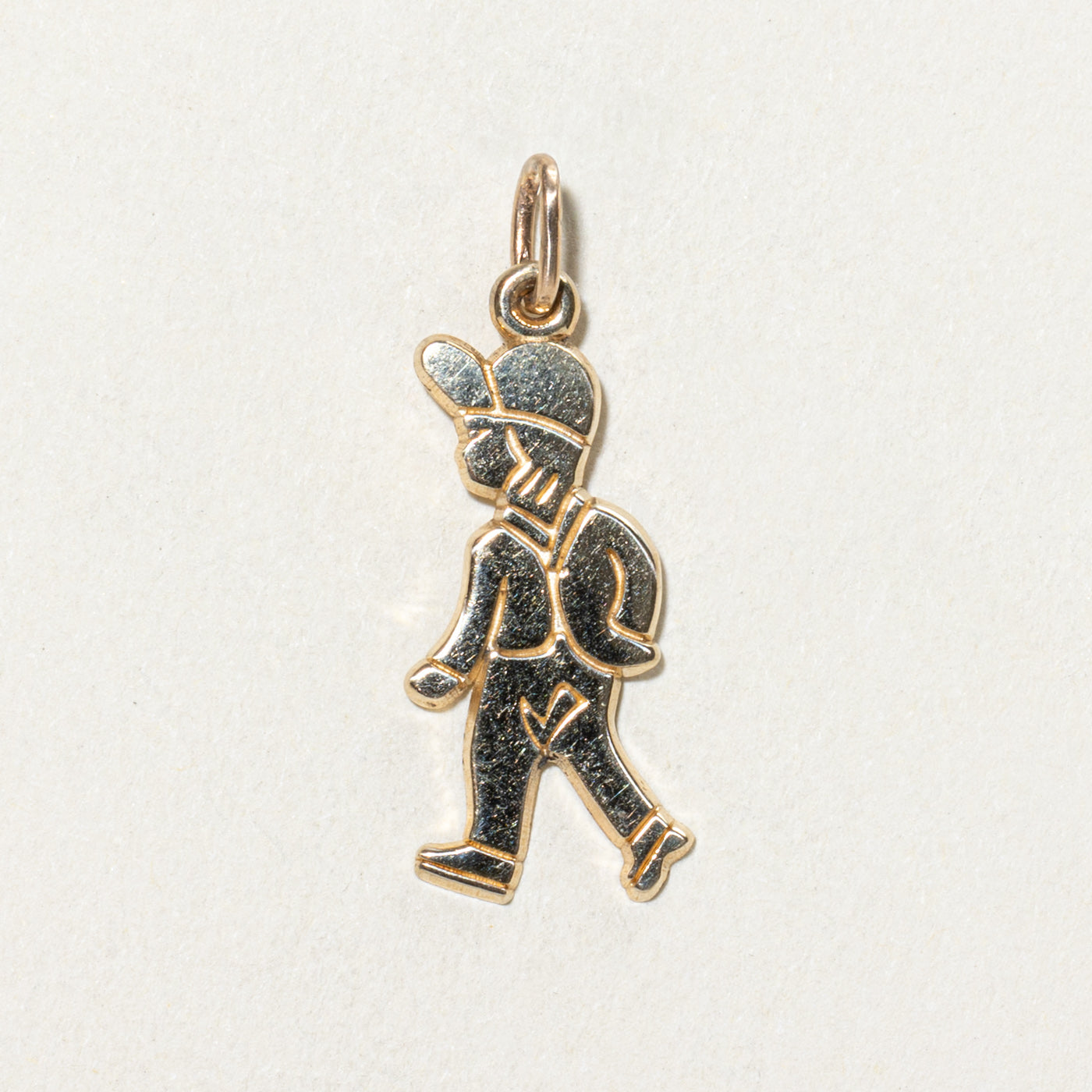 10K Yellow Gold Walking Boy Charm Pendant - Elegant Jewelry Gift for Women & Girls - Perfect for Necklaces, Bracelets & DIY Jewelry Making