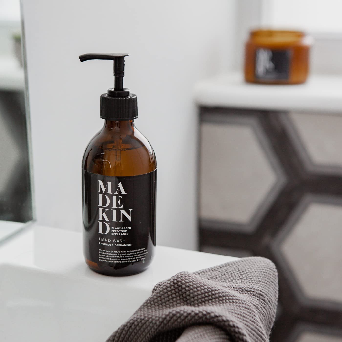 Made Kind Hand Wash - Lavender & Geranium Scent, 300ml Natural Liquid Soap for Gentle Skin Cleansing | Perfect for Home, Office & Travel Use