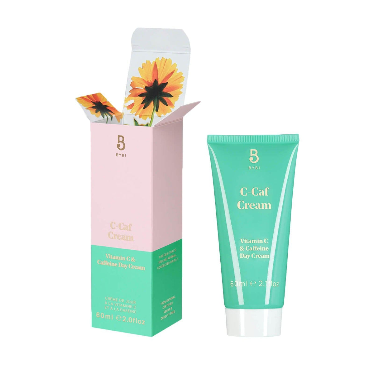 Vitamin C & Caffeine Day Cream 60ml - Brightening & Anti-Aging Face Moisturizer for Glowing Skin | Daytime Skincare Routine, Dry Skin Treatment, Makeup Base