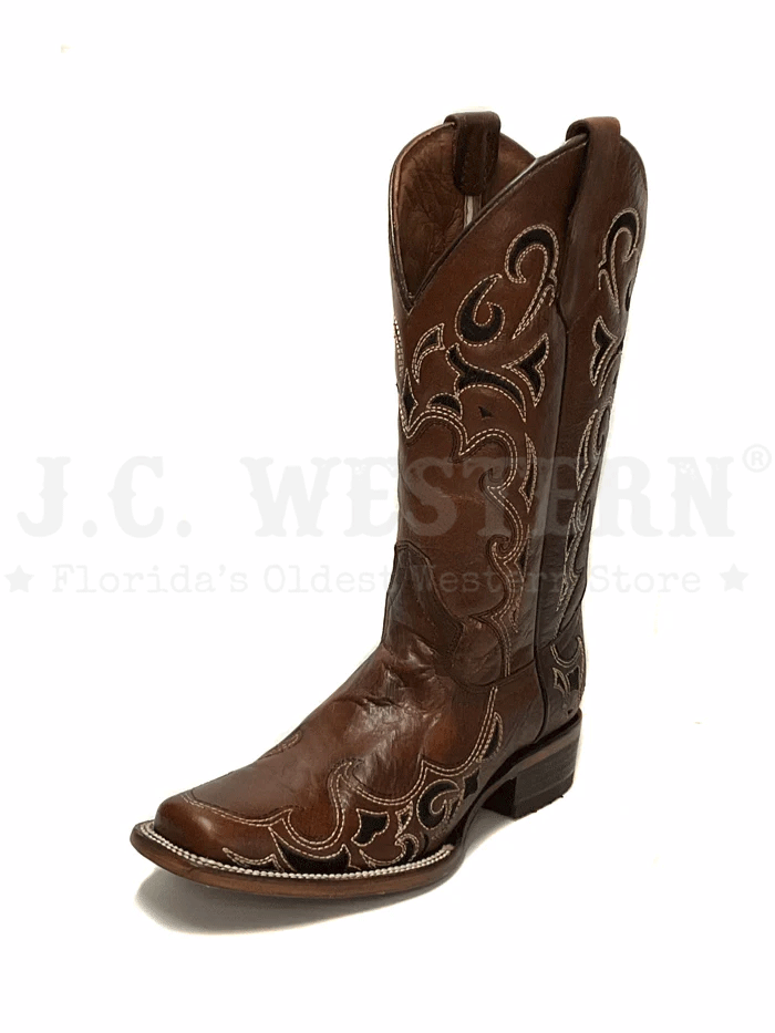 Circle G L5557 Women's Western Boots - Square Toe Embroidery Cowgirl Boots in Brown | Perfect for Rodeo, Country Dancing & Everyday Wear