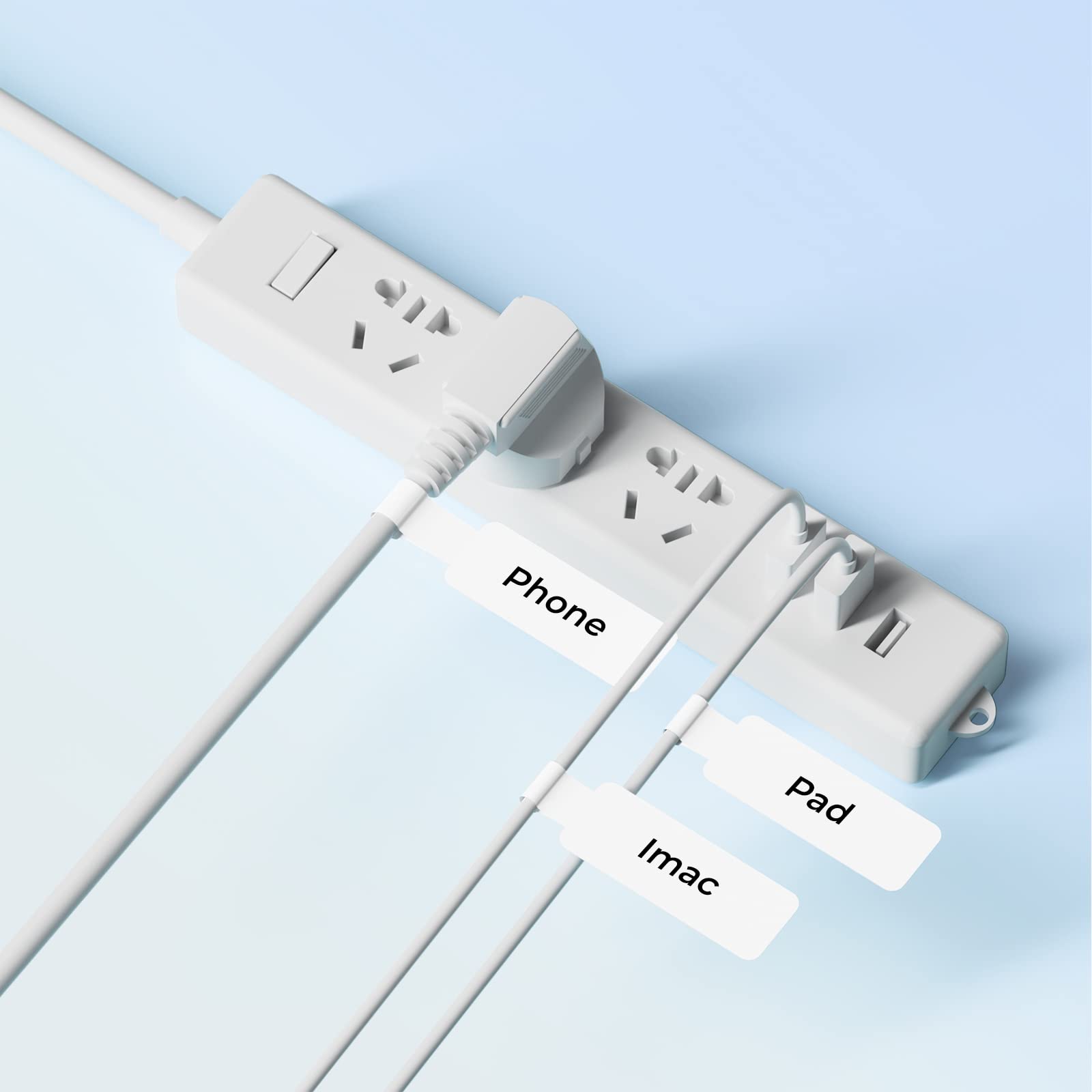 NIIMBOT D11 Label Maker Tape - 6 Rolls Cable Label Paper (0.47