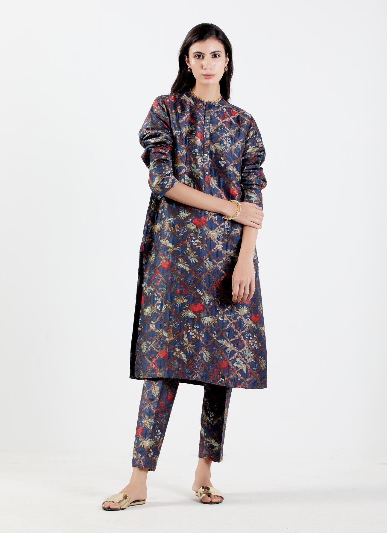 Bade Miyan Kurta Silk Brocade Berry - Premium Indian Men's Kurta for Festivals & Weddings - Perfect for Diwali, Eid & Special Occasions