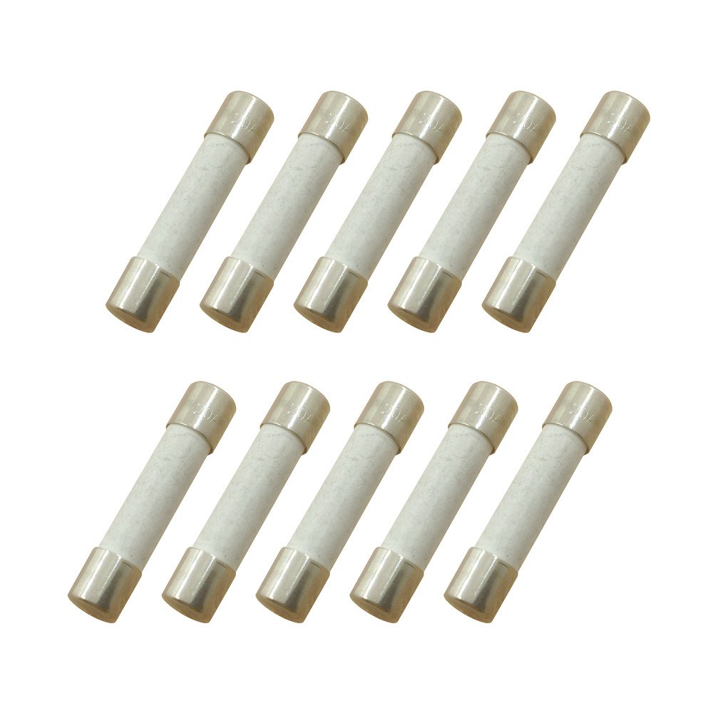 10-Pack 15 Amp Slow-Blow Time Delay Ceramic Fuses 6x30mm - Perfect for Electronics, Appliances, and Power Supply Protection
