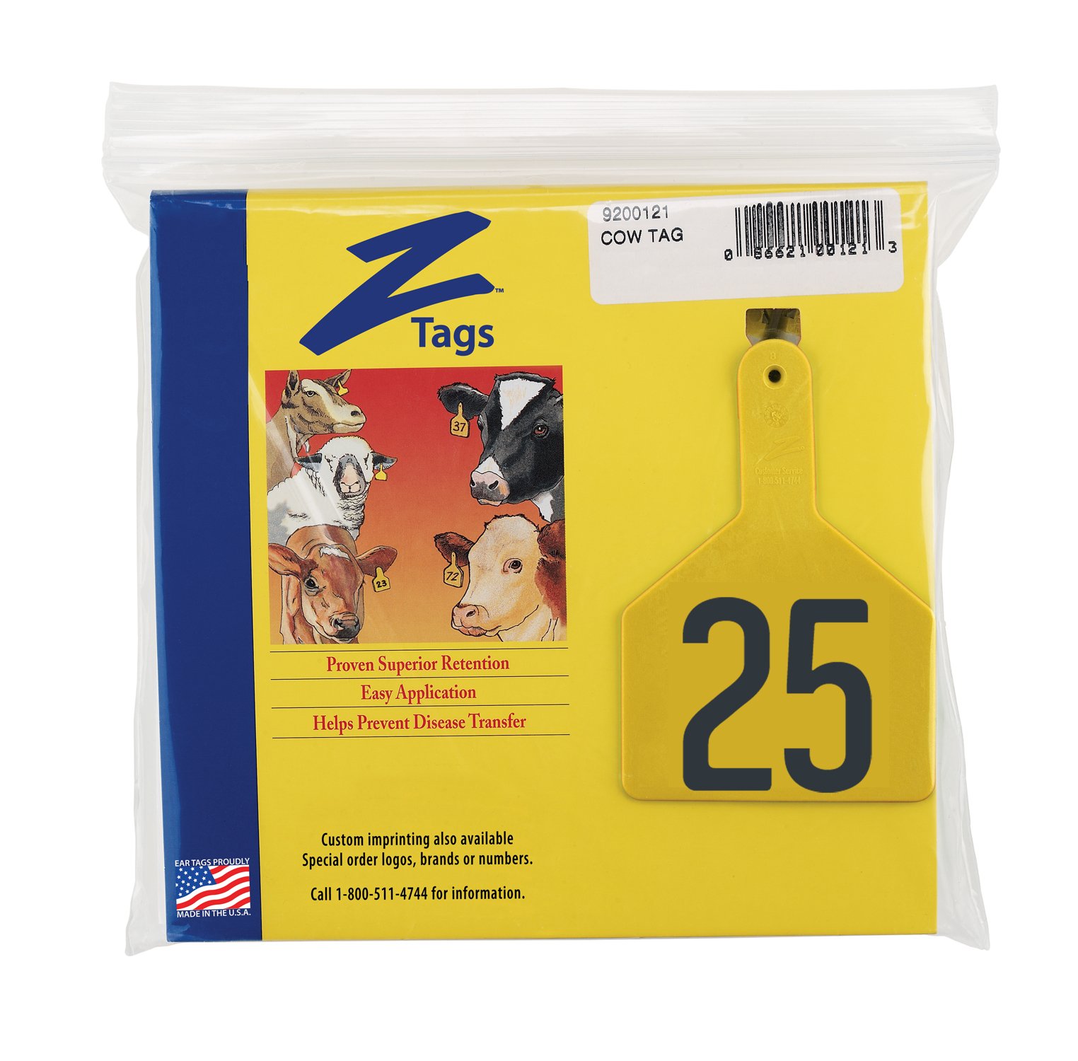 Pre-Numbered Yellow Cow Ear Tags (76-100) - Durable 1-Piece Hot Stamp Livestock Tags for Cattle Identification & Farm Management - Perfect for Dairy Farms, Ranch Tracking & Herd Inventory