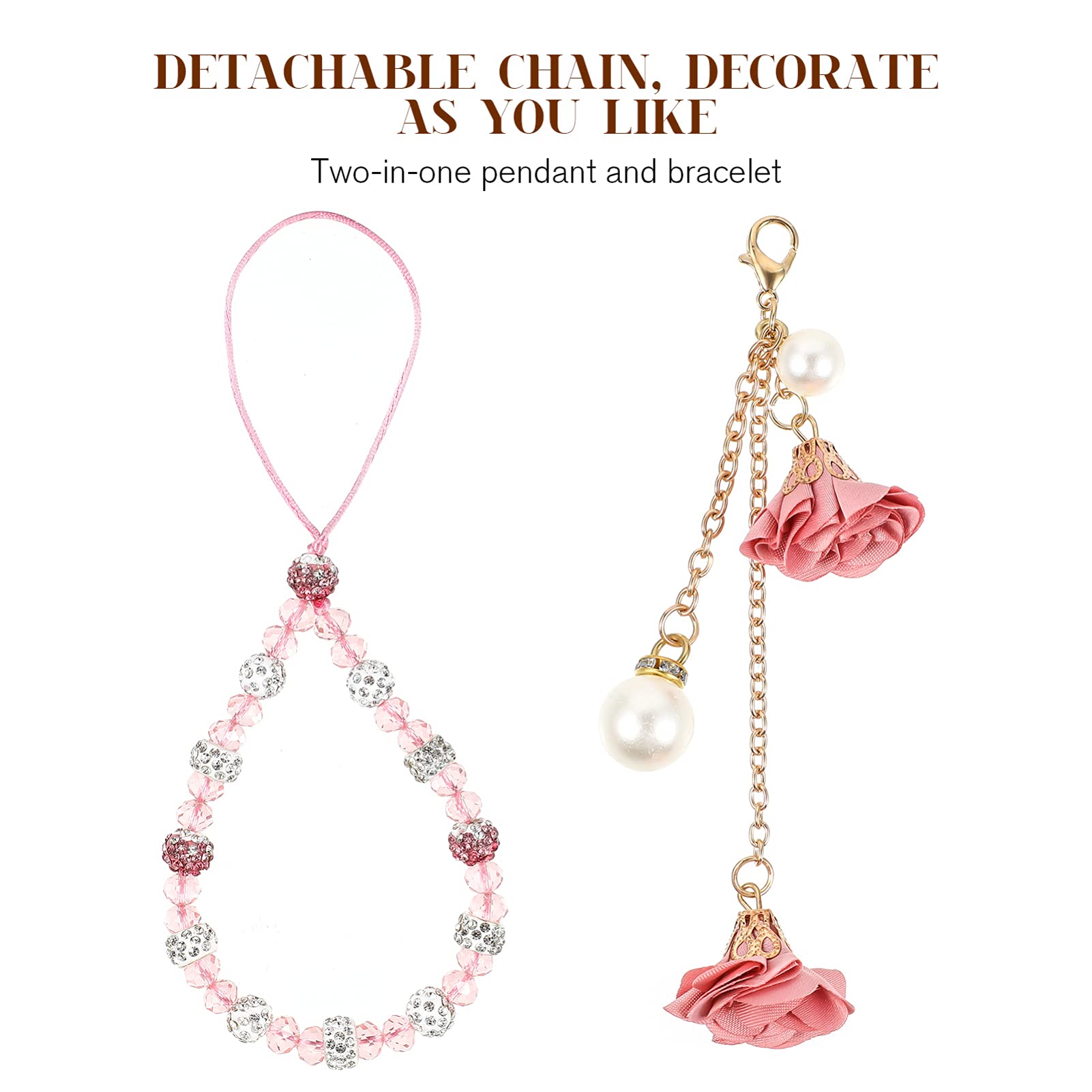 Creative Crystal Flower Phone Charm - Non-Slip Phone Lanyard & Wrist Strap for iPhone Samsung - Stylish Phone Accessory for Women Girls (Perfect for Daily Use, Shopping, Travel & Selfies)