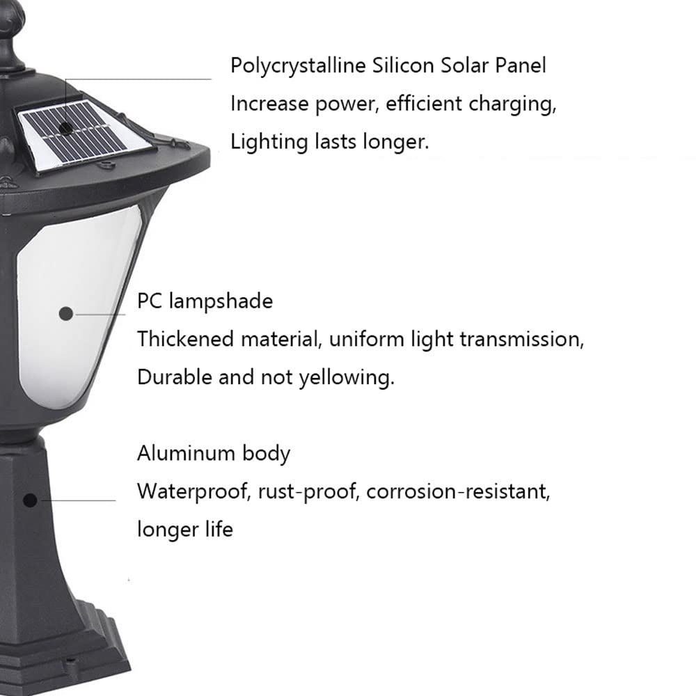 Solar Post Lantern Lights - Waterproof Outdoor LED Column Lamps for Garden, Yard, Terrace & Villa Decor | Weather-Resistant Solar Powered Landscape Lighting for Pathways, Driveways & Patios