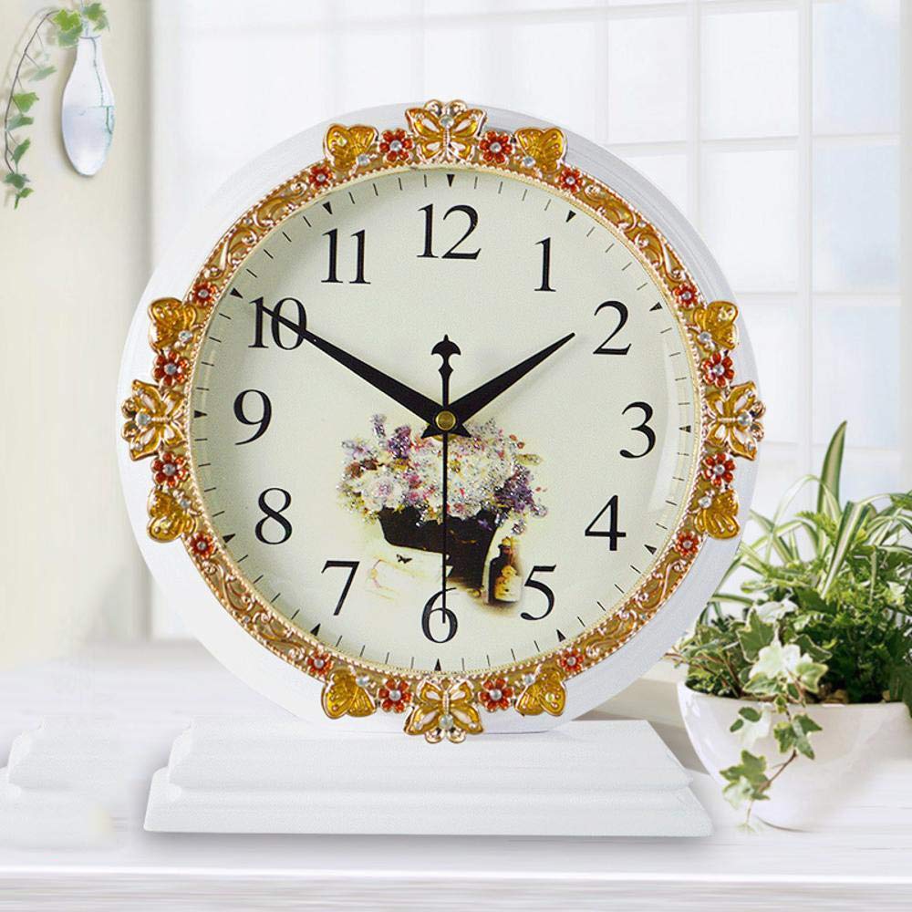 Vintage Silent Mantel Clock - Retro Grandfather Style Quartz Table Clock for Living Room, Bedroom, Office - 27x21x8.5cm - Perfect Home Decor & Gift Idea for Housewarming, Christmas, Birthday