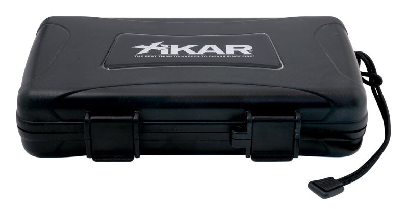 Xikar 5 Cigar Travel Humidor - Premium Portable Cigar Case with Humidifier | Perfect for Travel, Business Trips & Outdoor Adventures