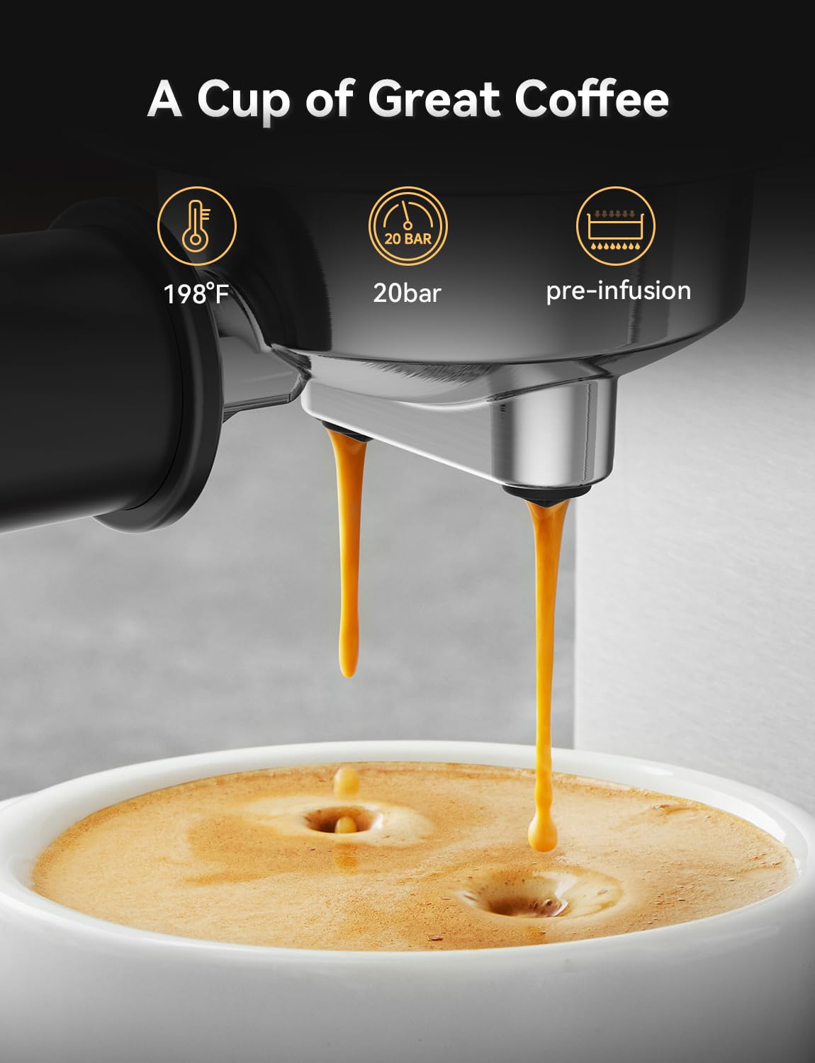 Neretva 20 Bar Super Compact Espresso Machine with LED Display & Milk Frother - Professional Stainless Steel Coffee Maker for Home Baristas - Perfect for Crafting Lattes, Cappuccinos & Espresso Drinks at Home or Office