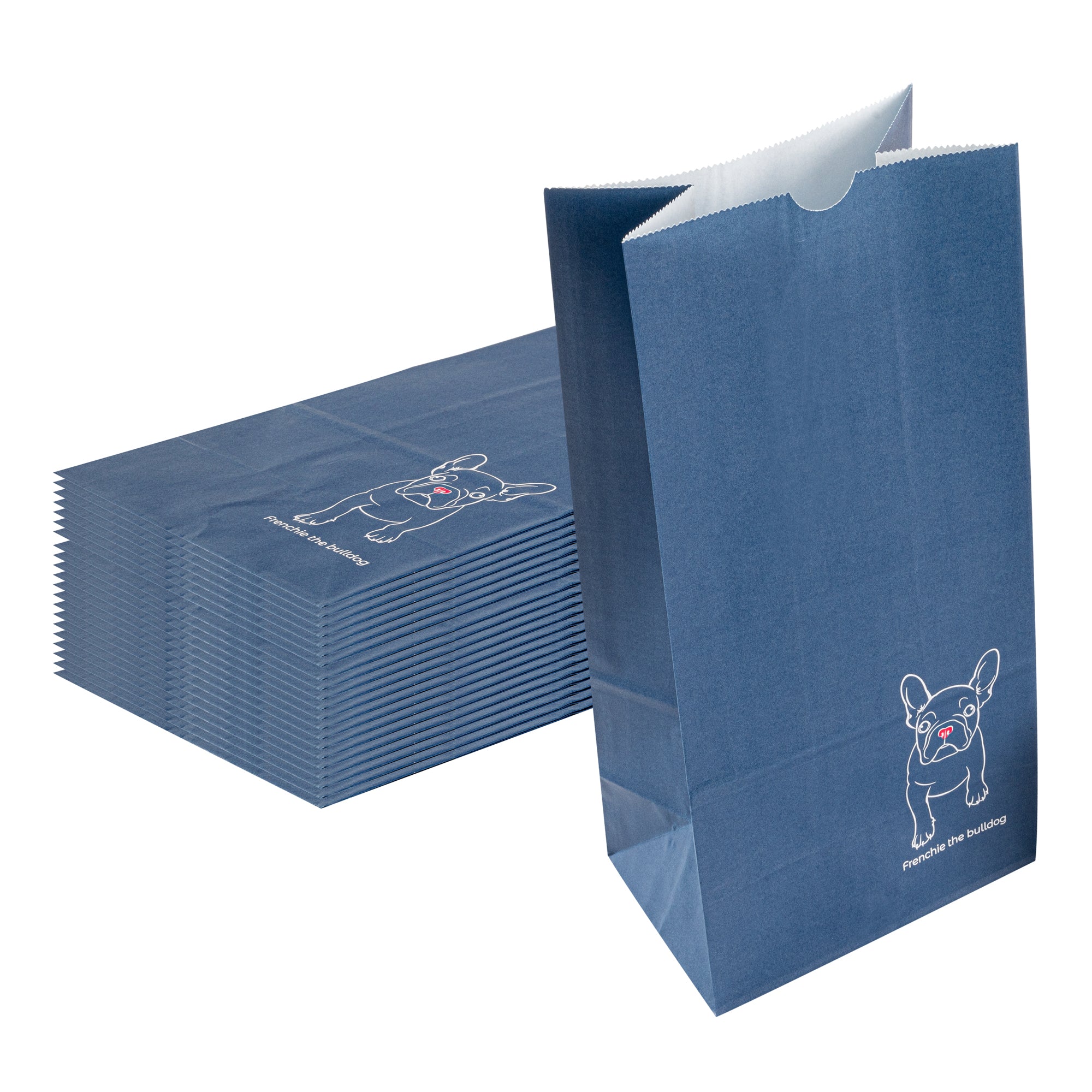 Frenchie Paper Bag 8 lb - 6 x 4 x 11.75 Inches - Pack of 100 | Eco-Friendly Kraft Paper Bags for Groceries, Takeout, Retail Packaging & Gift Wrapping