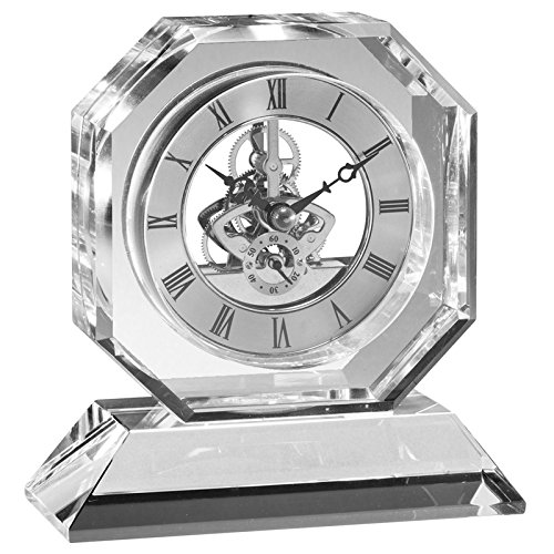 Custom Engraved Octagon Crystal Quartz Desk Clock Trophy Award - Personalized Business & Work Prize, 5.5 Inch - Perfect for Corporate Gifts, Employee Recognition & Office Decor