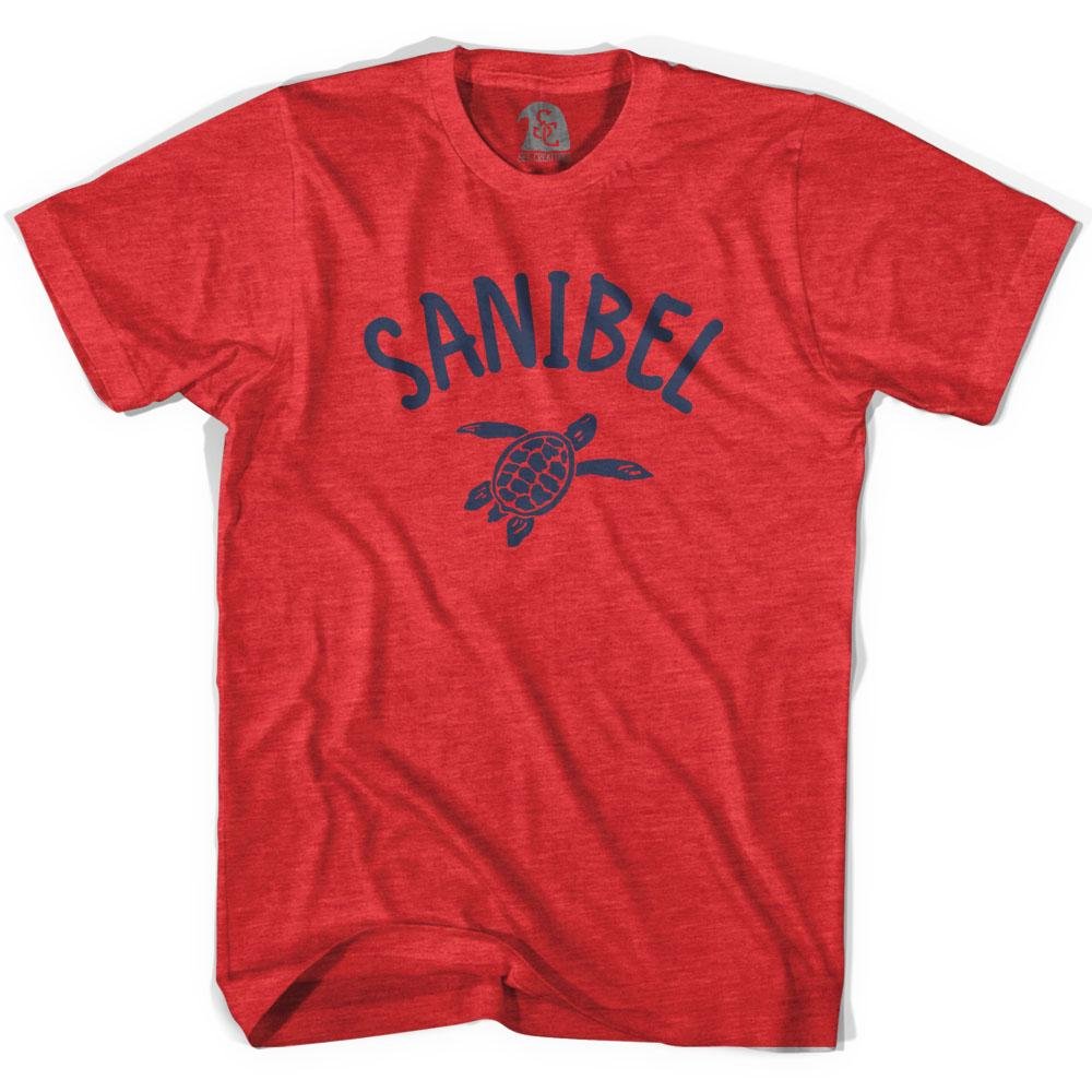 Sanibel Beach Sea Turtle Graphic Tri-Blend T-Shirt for Men & Women - Comfortable Casual Wear for Vacation, Beach Outings & Summer Activities