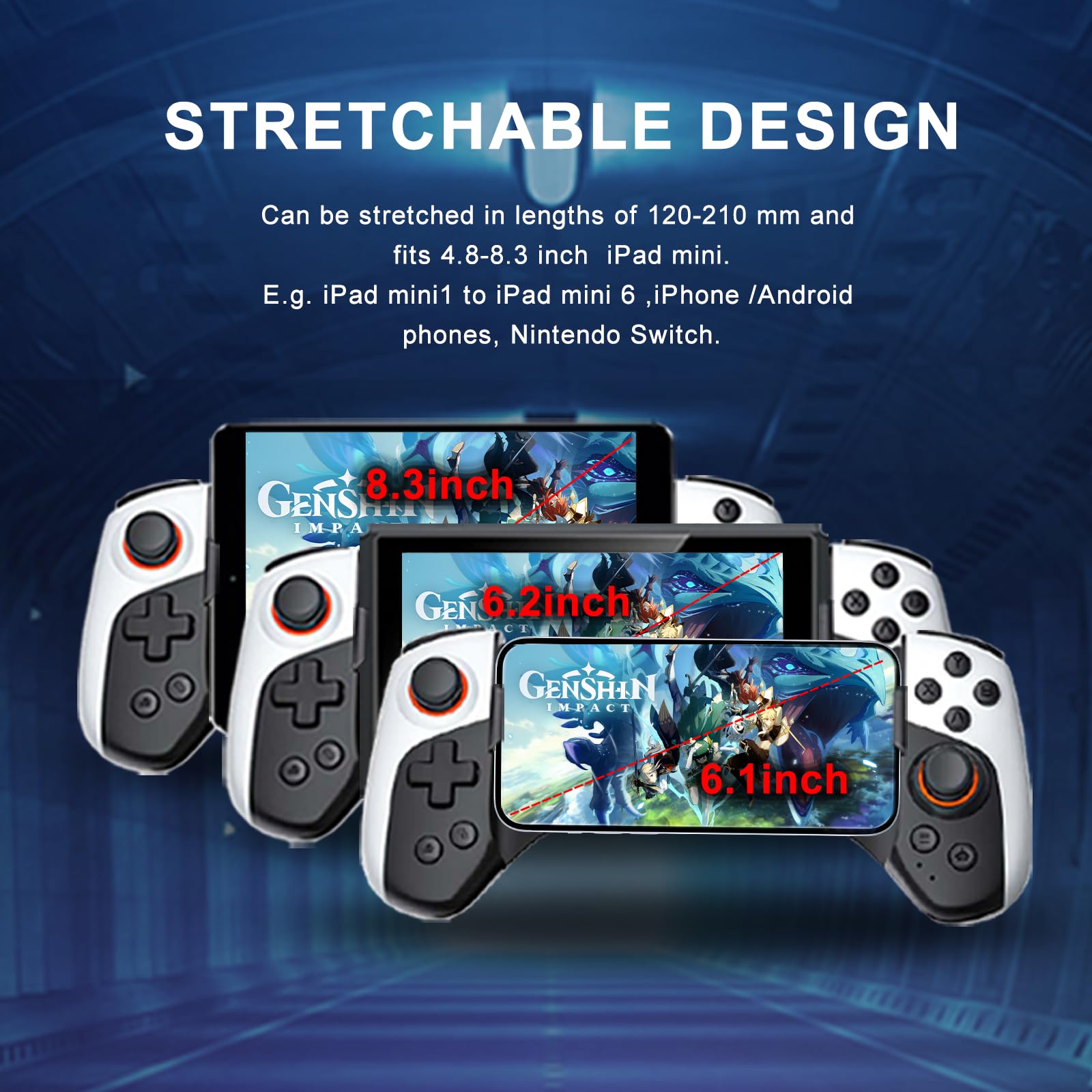 Snail Bear Wireless Gaming Controller - Compatible with iPhone, Android, PC & Nintendo Switch | MFi Certified for Apple Arcade | Retractable Mobile Gamepad for PUBG, Fortnite & Call of Duty Mobile
