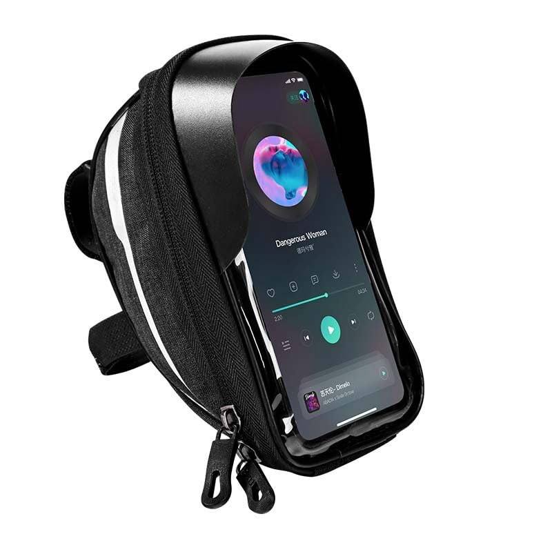 **O'rengela Waterproof Bike Phone Holder Bag - EVA Hard Shell Bicycle Phone Mount with Rain Cover - Compatible with iPhone & Phones Under 6.5