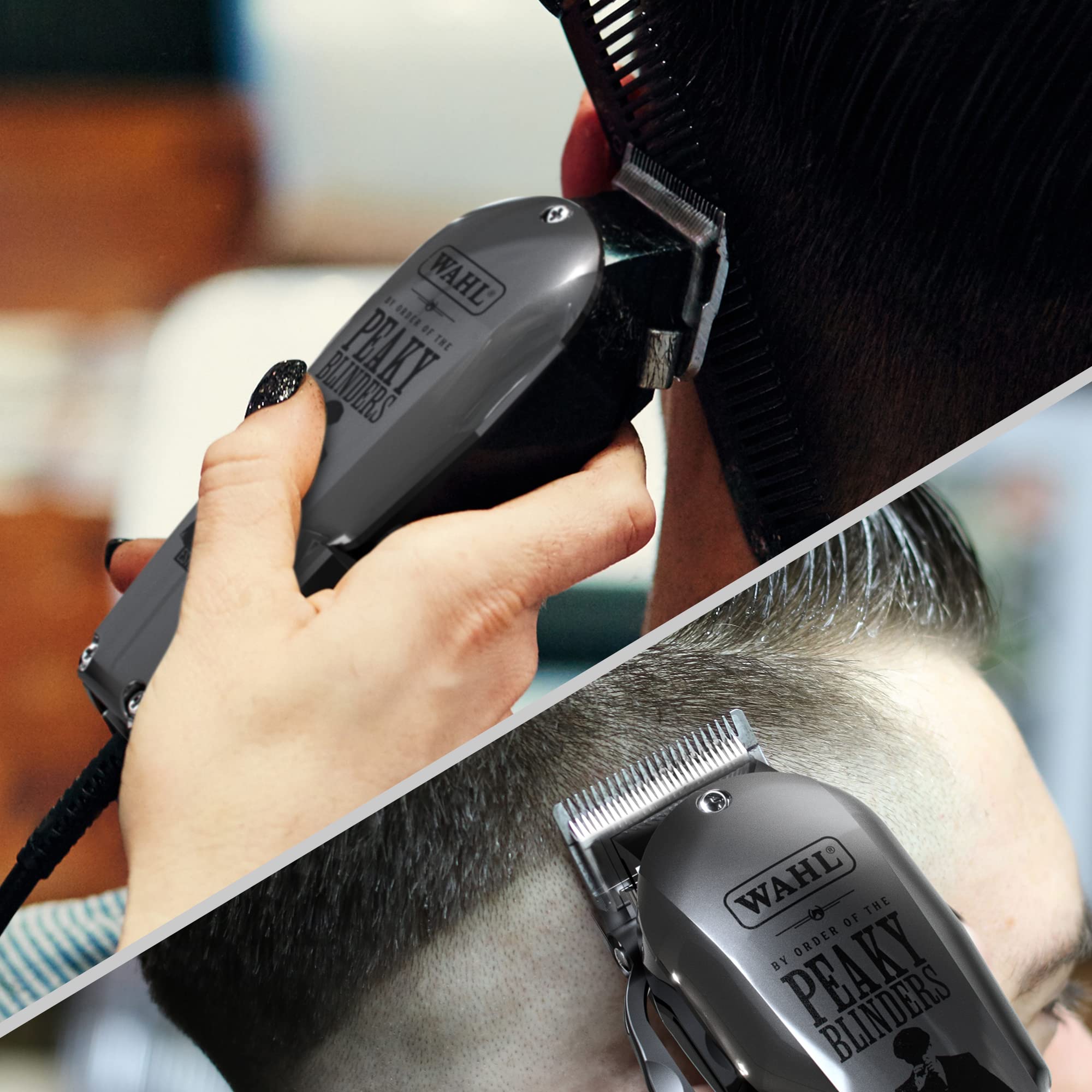 Wahl & Peaky Blinders Professional Hair Clipper Kit with Adjustable Lever - Corded Hair Clippers for Men, Barbers & Stylists - Bulk Hair Removal, Taper Fade & Precision Cutting - Includes Barber Cape & Lightweight Design - Perfect for Home Haircuts, Salon Use & Professional Grooming