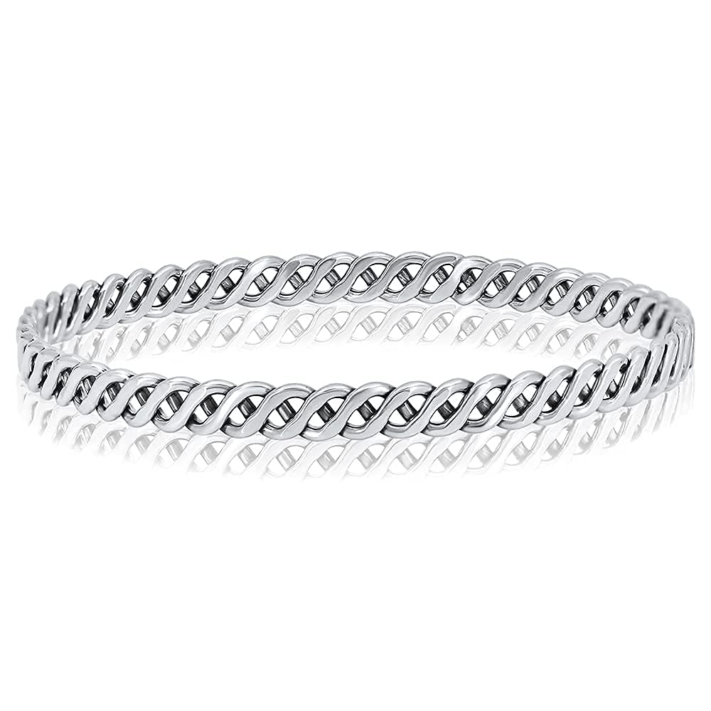 925 Sterling Silver Planet Bangle Bracelets for Women - Adjustable Sizes S/M/L/XL - Elegant Stackable Jewelry for Everyday Wear & Special Occasions