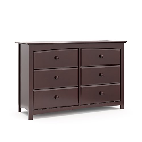 Storkcraft Kenton 6-Drawer Double Dresser in Espresso - Kids Bedroom Dresser with Storage, Nursery Organizer, Universal Children's Chest of Drawers | Perfect for Toddler Room Organization & Baby Clothes Storage