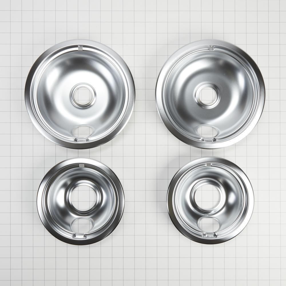 Amana W10278125 Round Electric Range Burner Drip Bowls - Replacement Parts for Stove Top Drip Pans - Perfect for Kitchen Appliance Maintenance and Cleaning