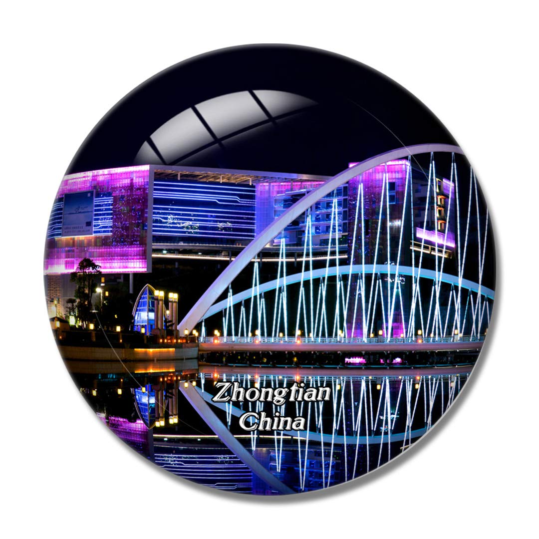 China Zhongtian Future Ark Guiyang 3D Fridge Magnet - Souvenir Crystal Glass Whiteboard Magnet for Home & Office Decor | Perfect Gift for Travel Lovers & Collectors