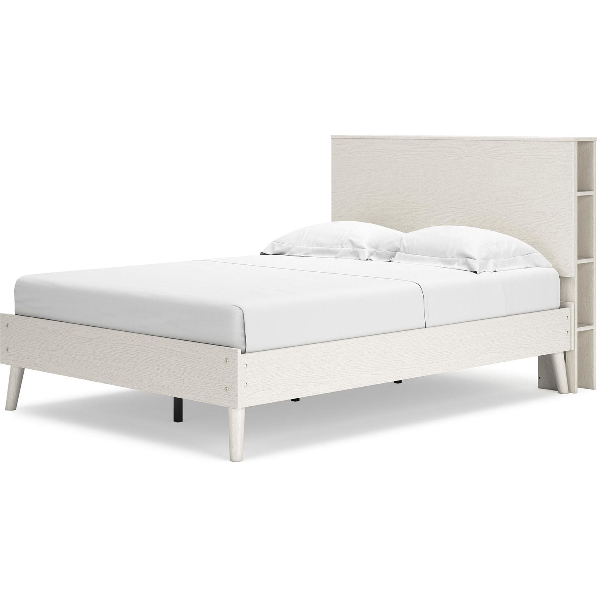 Aprilyn Full Bookcase Bed Frame with Storage - White - Perfect for Small Bedrooms & Dorm Rooms