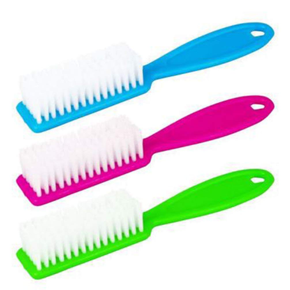 Healifty 4pcs Long Handle Nail Brushes for Cleaning & Makeup - Salon & Home Use