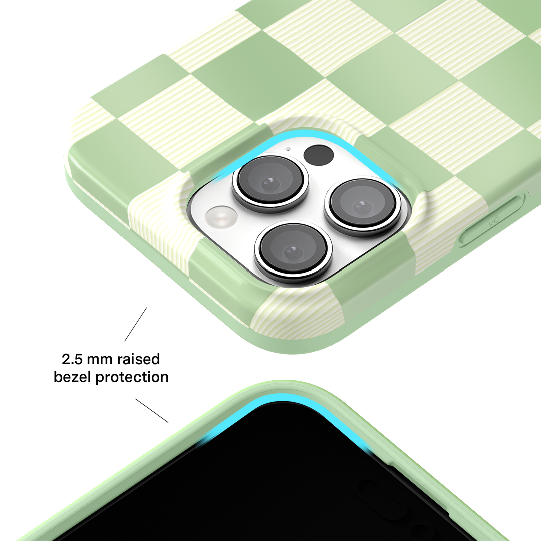 Trendy Pistachio Green Checkered iPhone Case - Stylish Protective Cover for iPhone 12/13/14/15 Pro Max - Perfect for Everyday Use, Travel & Fashion Accessories