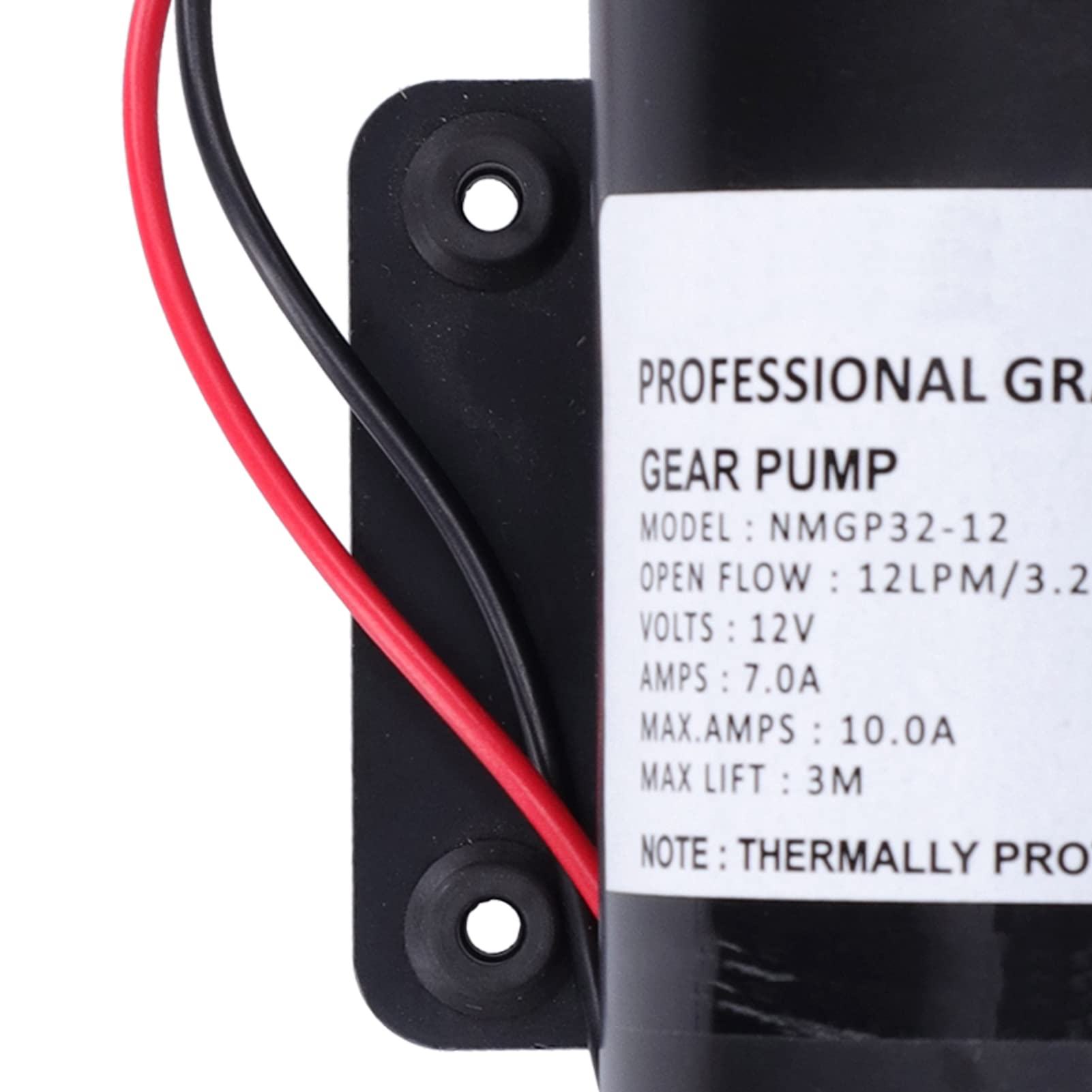 12V 12LPM 9.8ft Self-Priming Gear Pump for Water, Fuel, Oil Transfer - Ideal for Marine, RV, and Industrial Fluid Transfer Applications