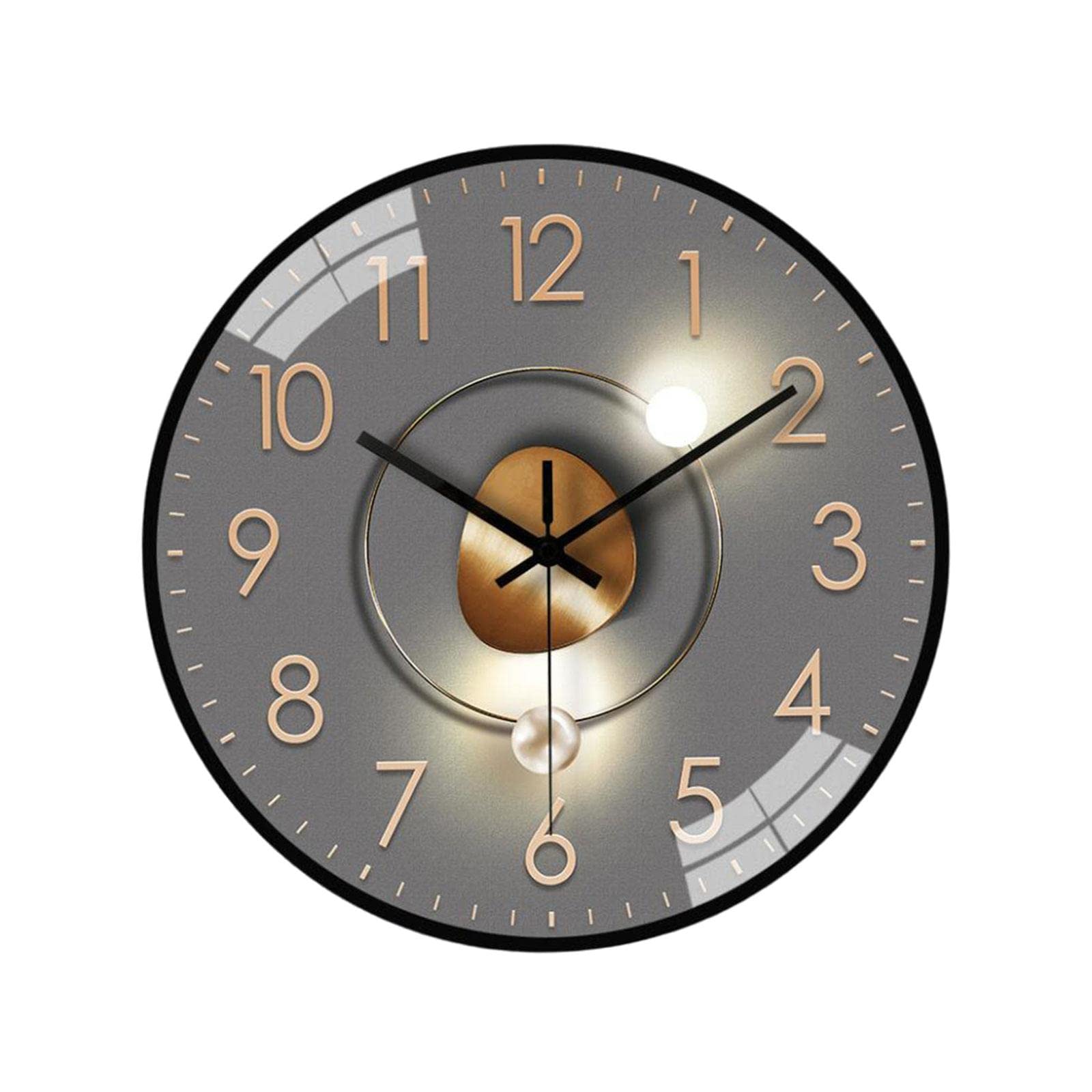 Gazechimp Stylish 12 Inch Round Wall Clock - Large Easy to Read Numbers for Living Room, Dining Room, Bedroom, Office, Kitchen & Classroom - Perfect Home Decor & Gift Idea for Housewarming, Birthday & Holidays
