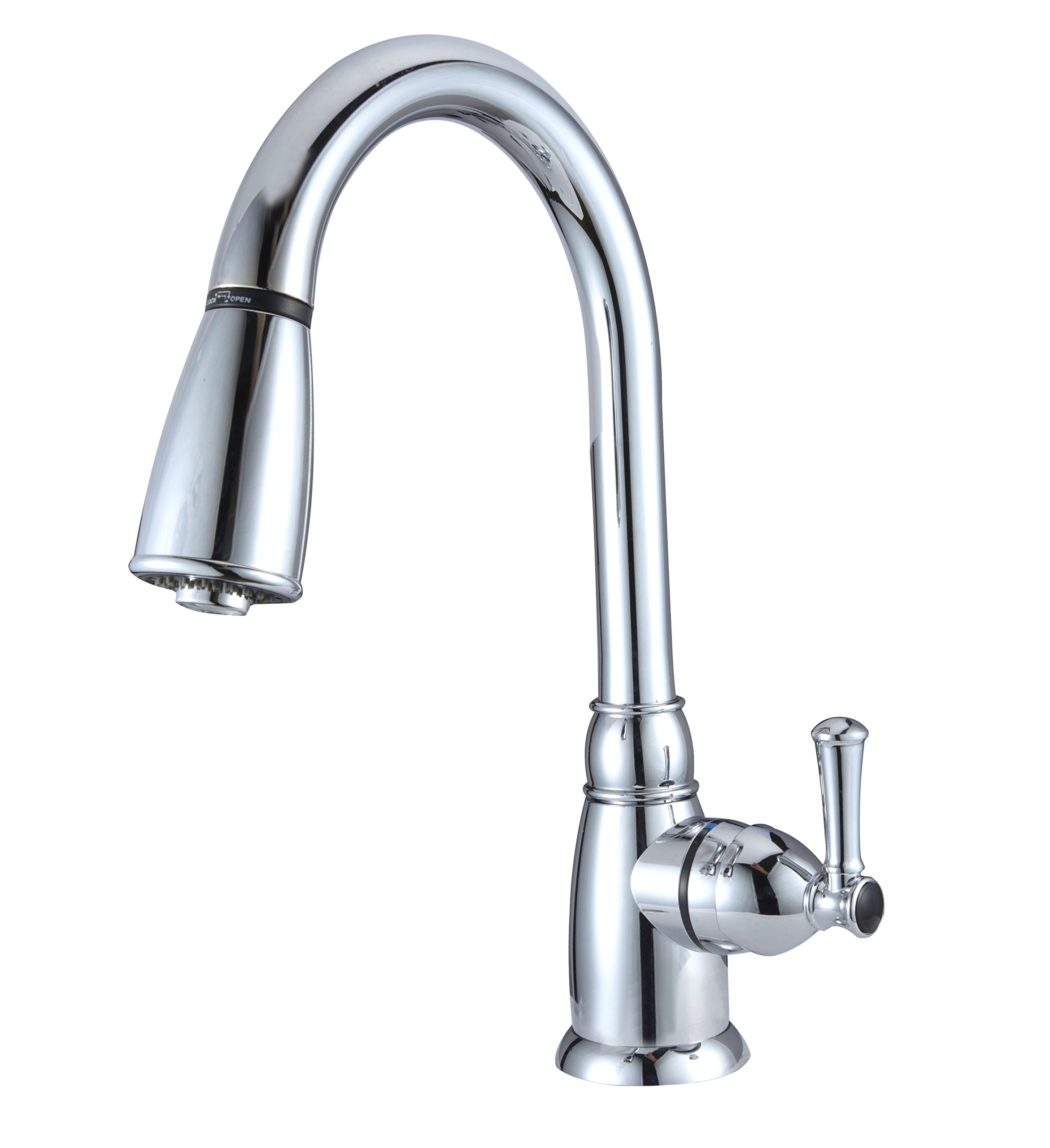 Dura Faucet DF-PK160-CP RV Non-Metallic Pull-Down Kitchen Sink Faucet in Chrome Finish - Perfect for RV, Camper, Tiny Home & Small Space Kitchens