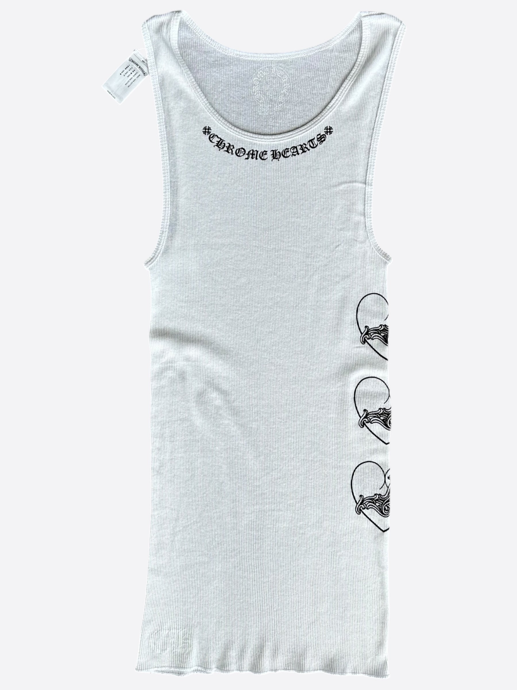 Chrome Hearts Love You Tank Top - White & Black Graphic Print, Vintage Style, Unisex Streetwear for Casual Outfits & Summer Fashion
