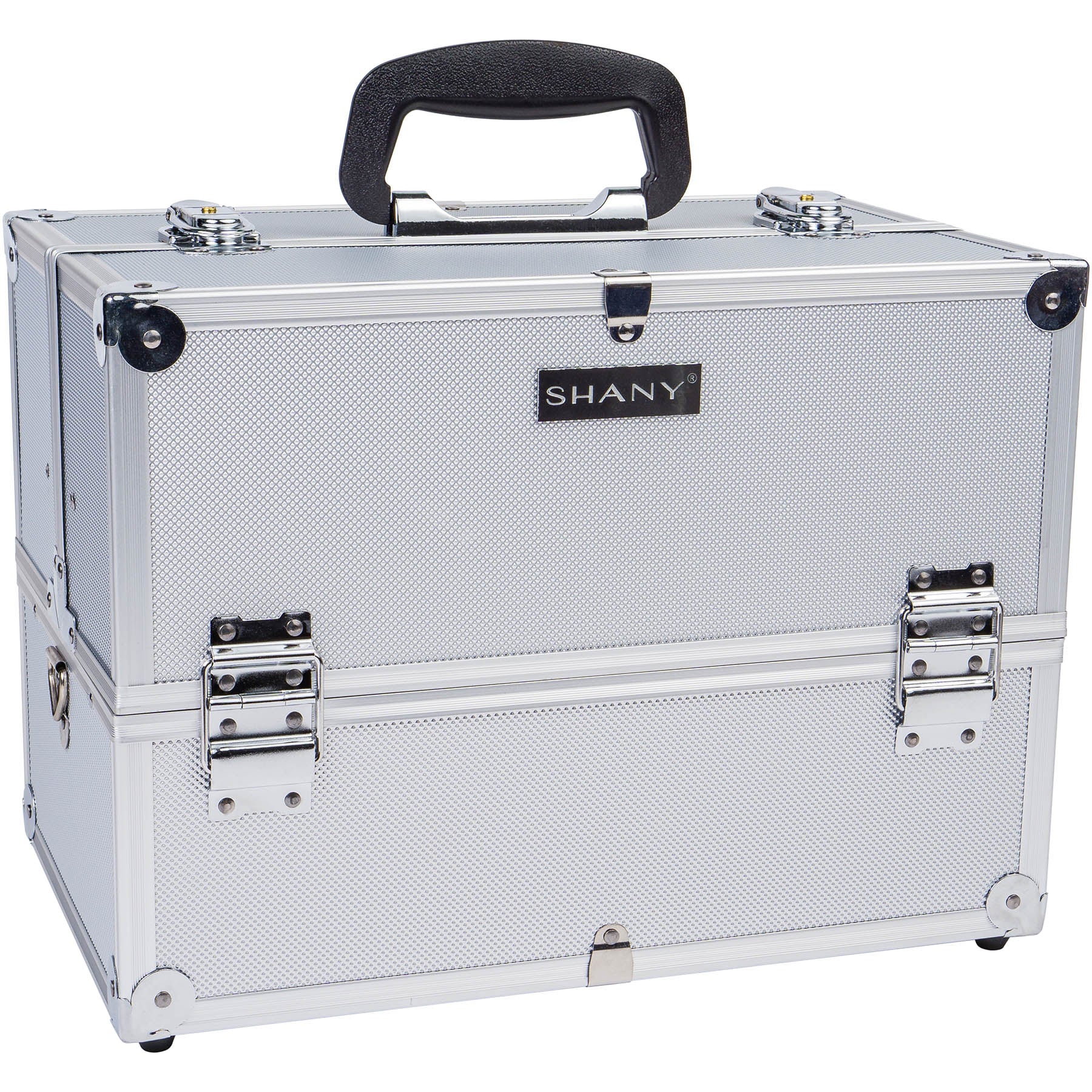 Professional Makeup Train Case with Shoulder Strap & Secure Locks - Portable Cosmetic Organizer for Travel, Salon, and Makeup Artists