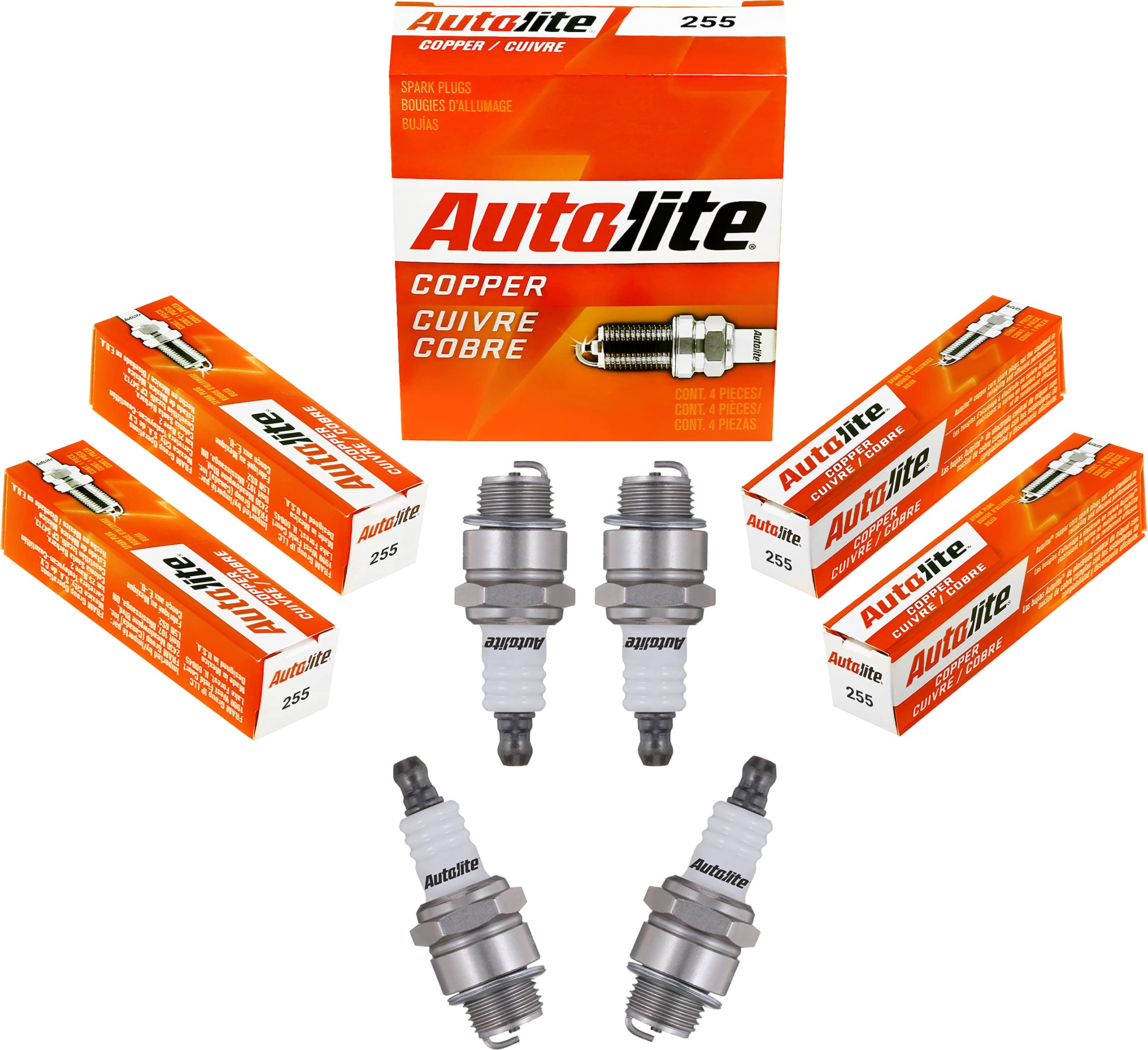 Autolite 255 Copper Non-Resistor Spark Plug - High Performance Automotive Replacement (1 Pack) - Perfect for Car, Truck & SUV Engine Tune-Ups