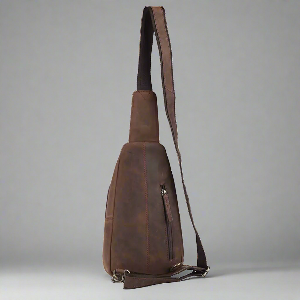 MET Off The Shoulder Leather Chest Bag Backpack - Stylish Crossbody Sling Bag for Women & Men - Perfect for Travel, Hiking, and Everyday Use