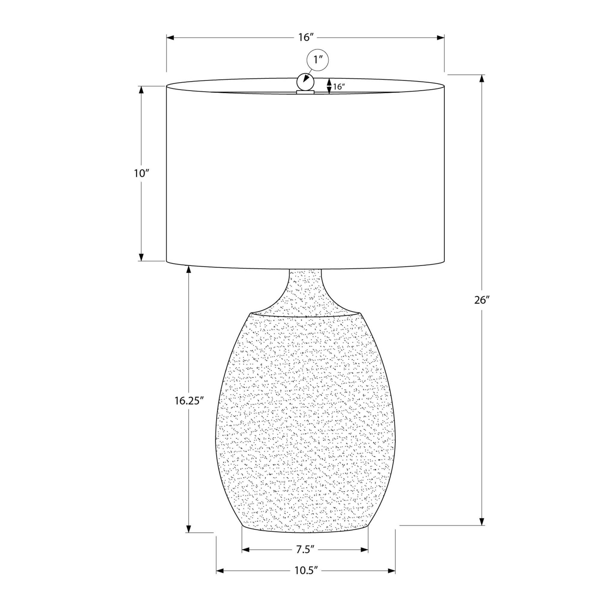 Monarch Specialties I 9609 Modern Table Lamp with Ivory Cream Shade & Cream Resin Base - Perfect for Living Room, Bedroom, or Office Lighting Decor