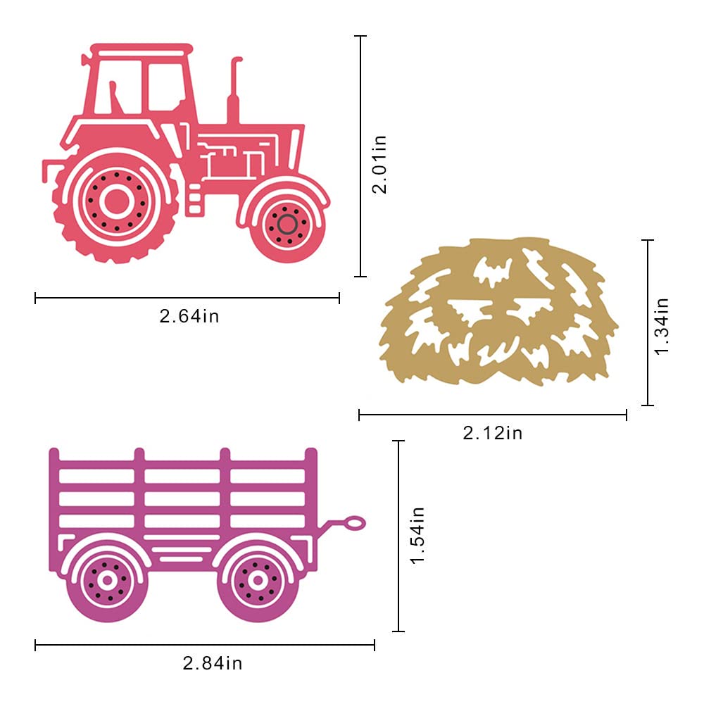 Metal Cutting Dies for Card Making - Truck & Tractor Die Cuts, DIY Scrapbooking, Photo Album Decoration, Embossing Stencils | Perfect for Handmade Greeting Cards, Craft Projects & Memory Books (AH-Dies-tractor)