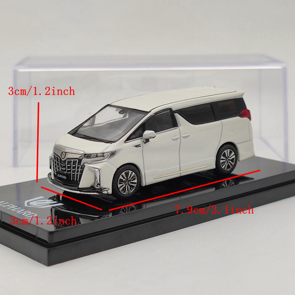 1/64 Scale Hobby Japan Toyota Alphard (H30W) Customized Version White Diecast Model Car HJ642012AW - Collectible Toy Car Gift for Enthusiasts & Kids, Perfect for Display, Play, and Gifting